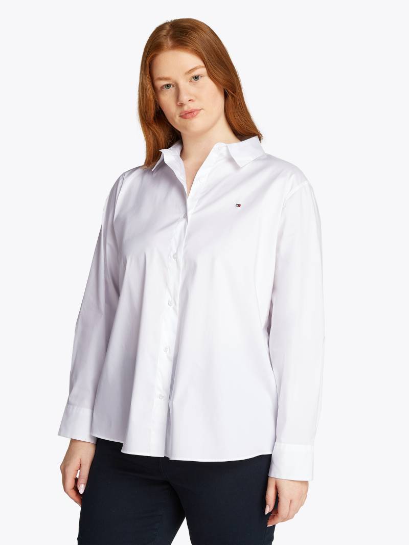 Tommy Hilfiger Curve Hemdbluse »CRV ESS POPLIN REGULAR SHIRT«, in Grossen Grössen, Popeline Qualität, Logostickerei von TOMMY HILFIGER Curve