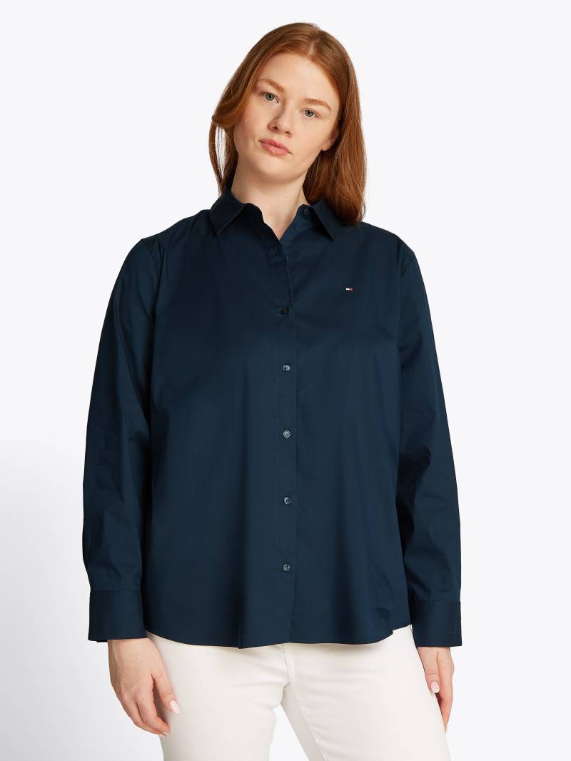 Tommy Hilfiger Curve Hemdbluse »CRV ESS POPLIN REGULAR SHIRT«, in Grossen Grössen, Popeline Qualität, Logostickerei von TOMMY HILFIGER Curve