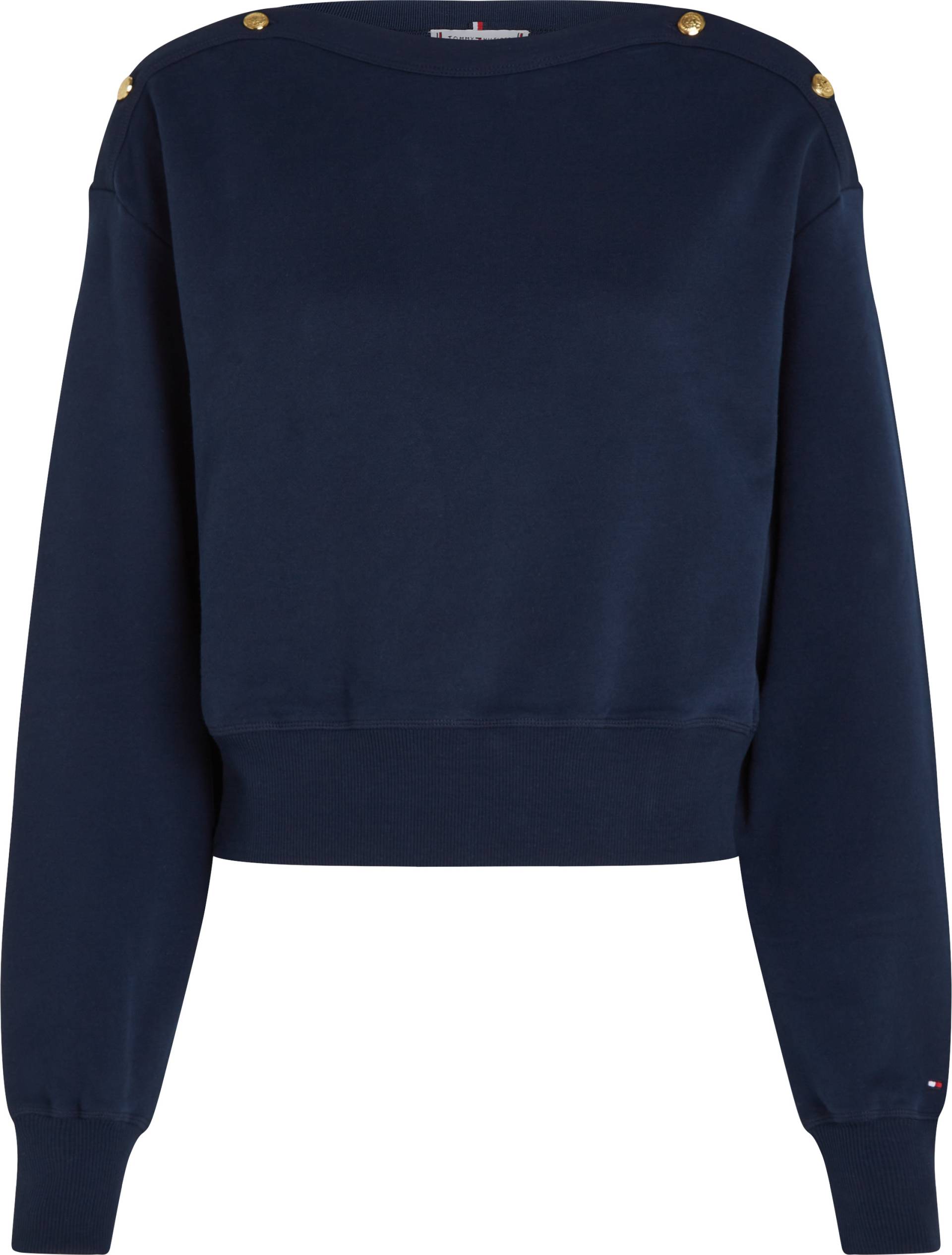 Tommy Hilfiger Curve Sweatshirt »CRV GOLD BTN BOAT-NK SWTSHRT«, in Grossen Grössen, mit goldfarbenem Knopf, U-Boot Ausschnitt Tommy Hilfiger Curve Sweatshirt »CRV GOLD BTN BOAT-NK SWTSHRT«, in Grossen Grössen, mit goldfarbenem Knopf, U-Boot Ausschnitt von TOMMY HILFIGER Curve