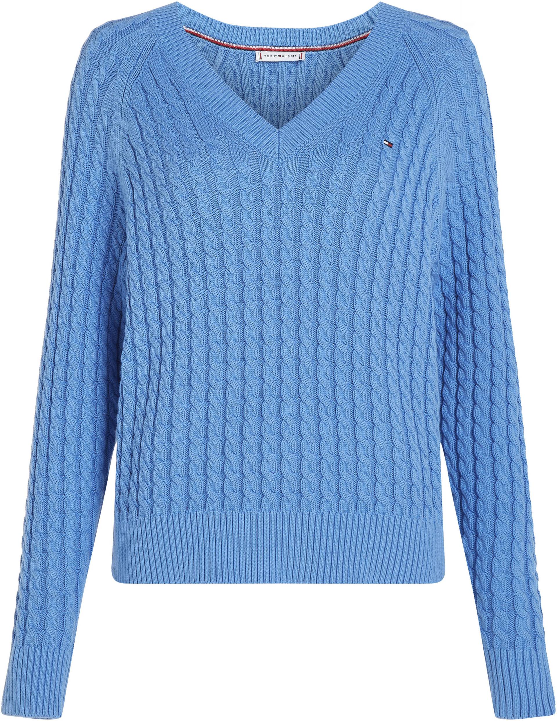 Tommy Hilfiger Curve V-Ausschnitt-Pullover »CRV CO CABLE V-NK SWEATER« von TOMMY HILFIGER Curve