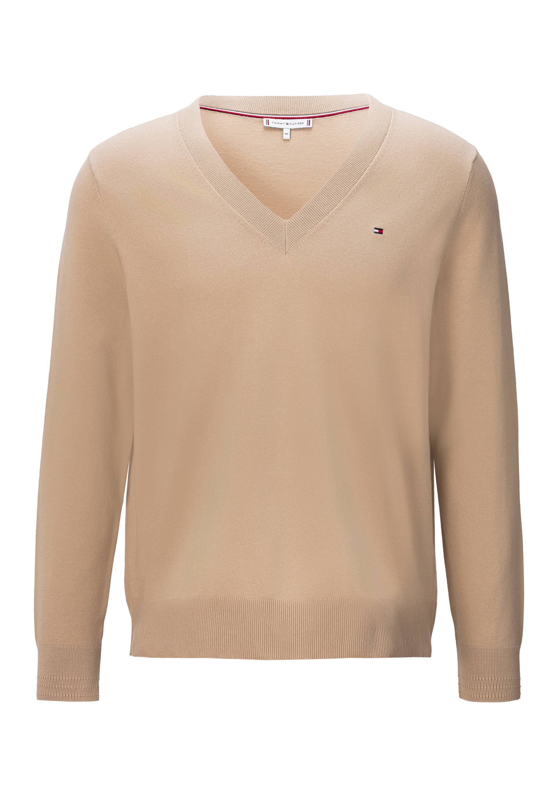 Tommy Hilfiger Curve V-Ausschnitt-Pullover »CRV CO JERSEY STITCH V-NK SWEATR« von TOMMY HILFIGER Curve