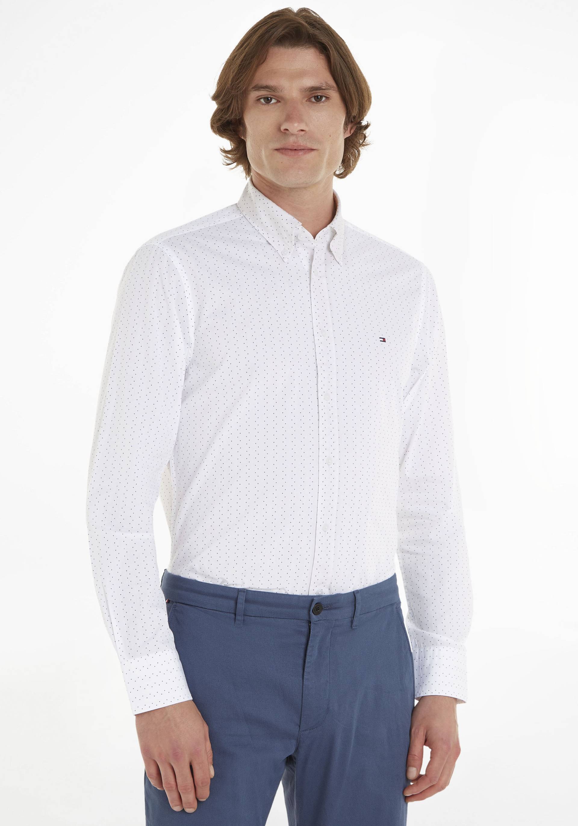 Tommy Hilfiger TAILORED Businesshemd »CL-W DOT PRINT SF SHIRT«, mit kontrastfarbener Bepunktung von TOMMY HILFIGER Tailored