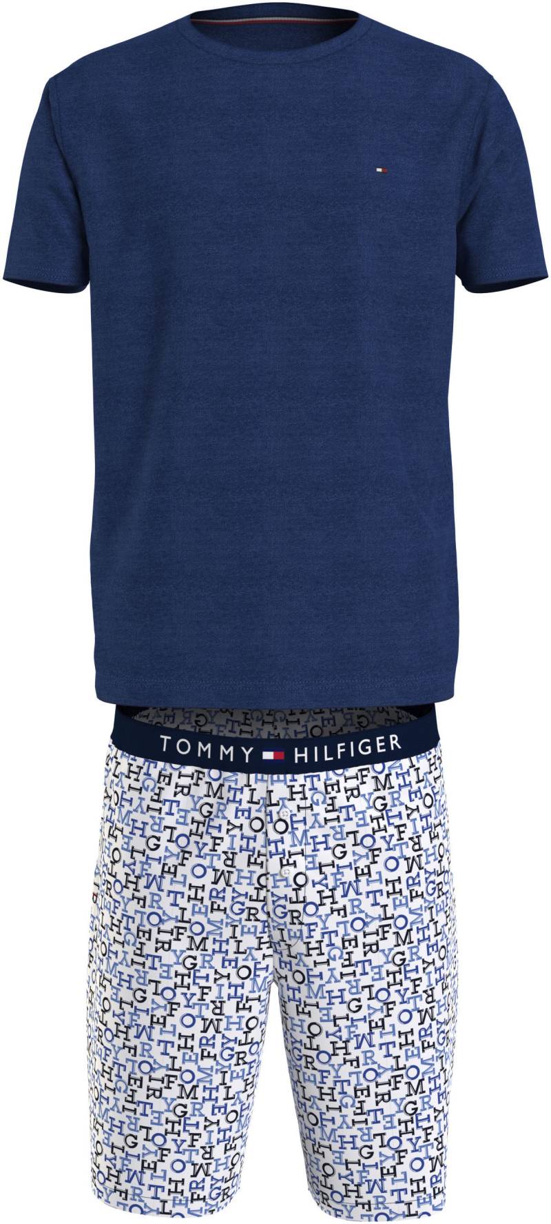 Tommy Hilfiger Underwear Pyjama »CN SS SHORT WOVEN SET«, (Set, 2 tlg., 2er), mit Markenlabel von TOMMY HILFIGER Underwear