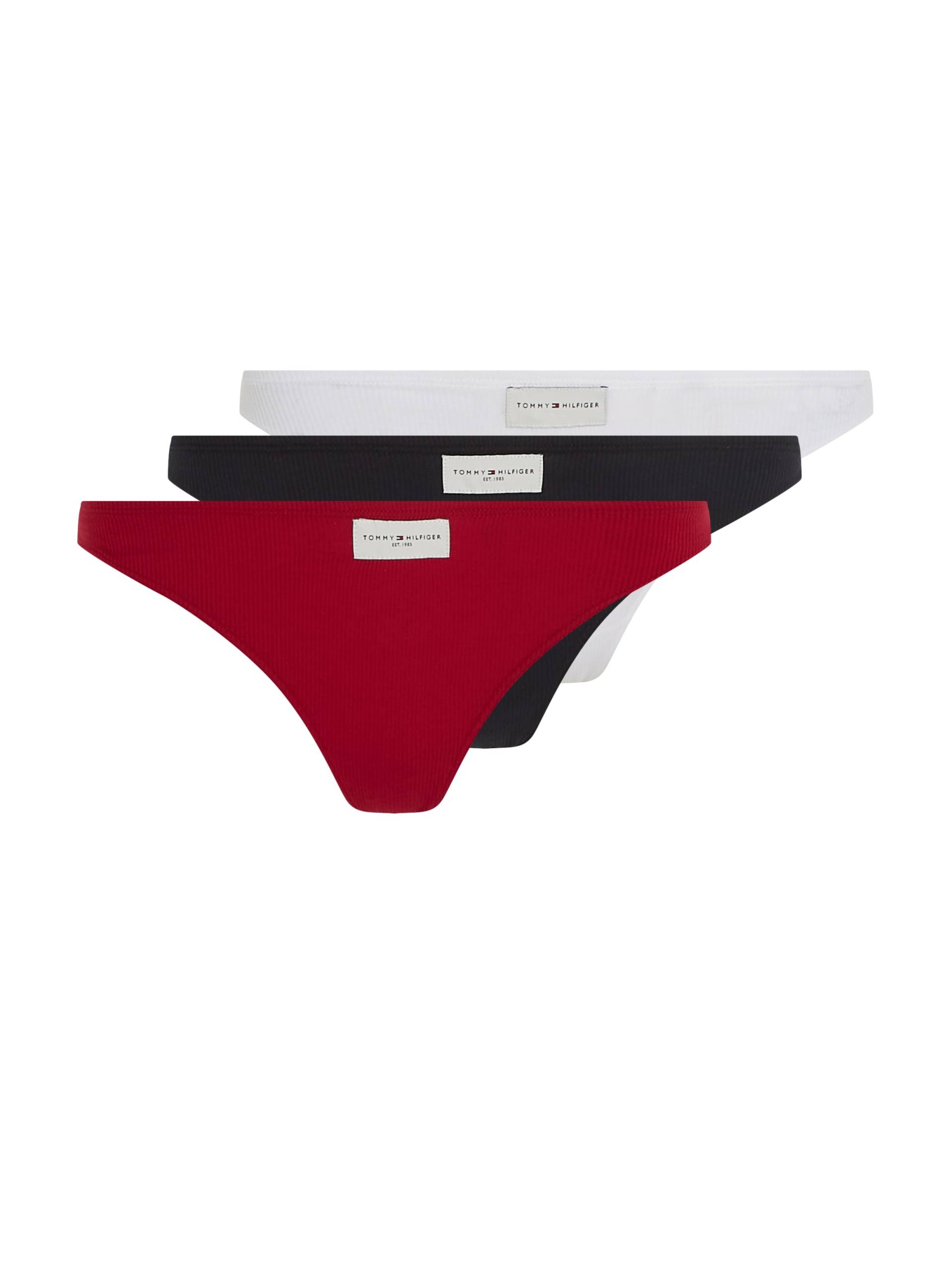 Tommy Hilfiger Underwear String »3P THONG (EXT. SIZE)«, (Packung, 3 St., 3er), in Rippoptik mit Tommy Hilfiger Logo-Badge von TOMMY HILFIGER Underwear