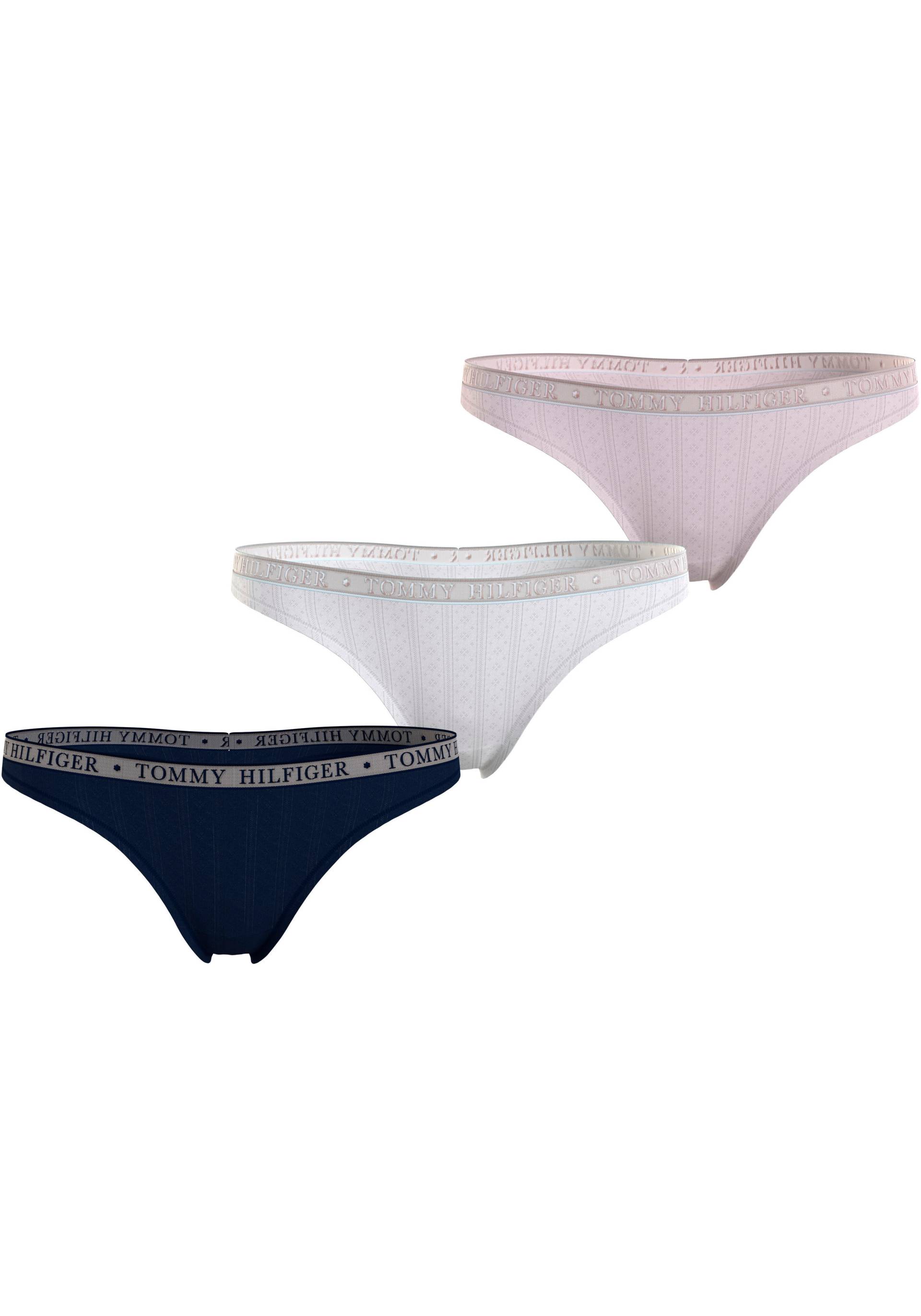 Tommy Hilfiger Underwear String »3P THONG«, (Packung, 3 St., 3er), dezent gemustert, Logoschriftzug von TOMMY HILFIGER Underwear