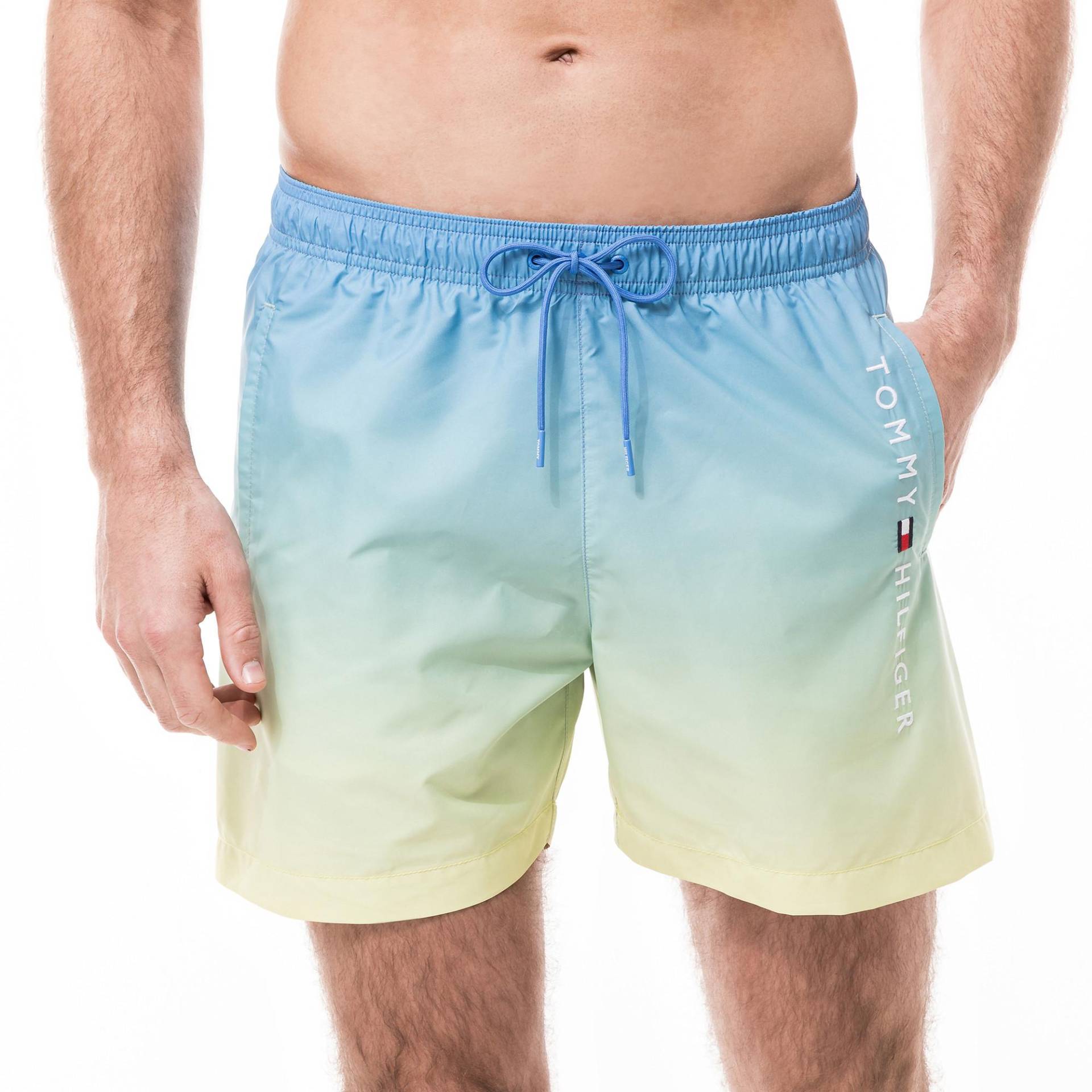 Badeshorts Herren Blau L von TOMMY HILFIGER