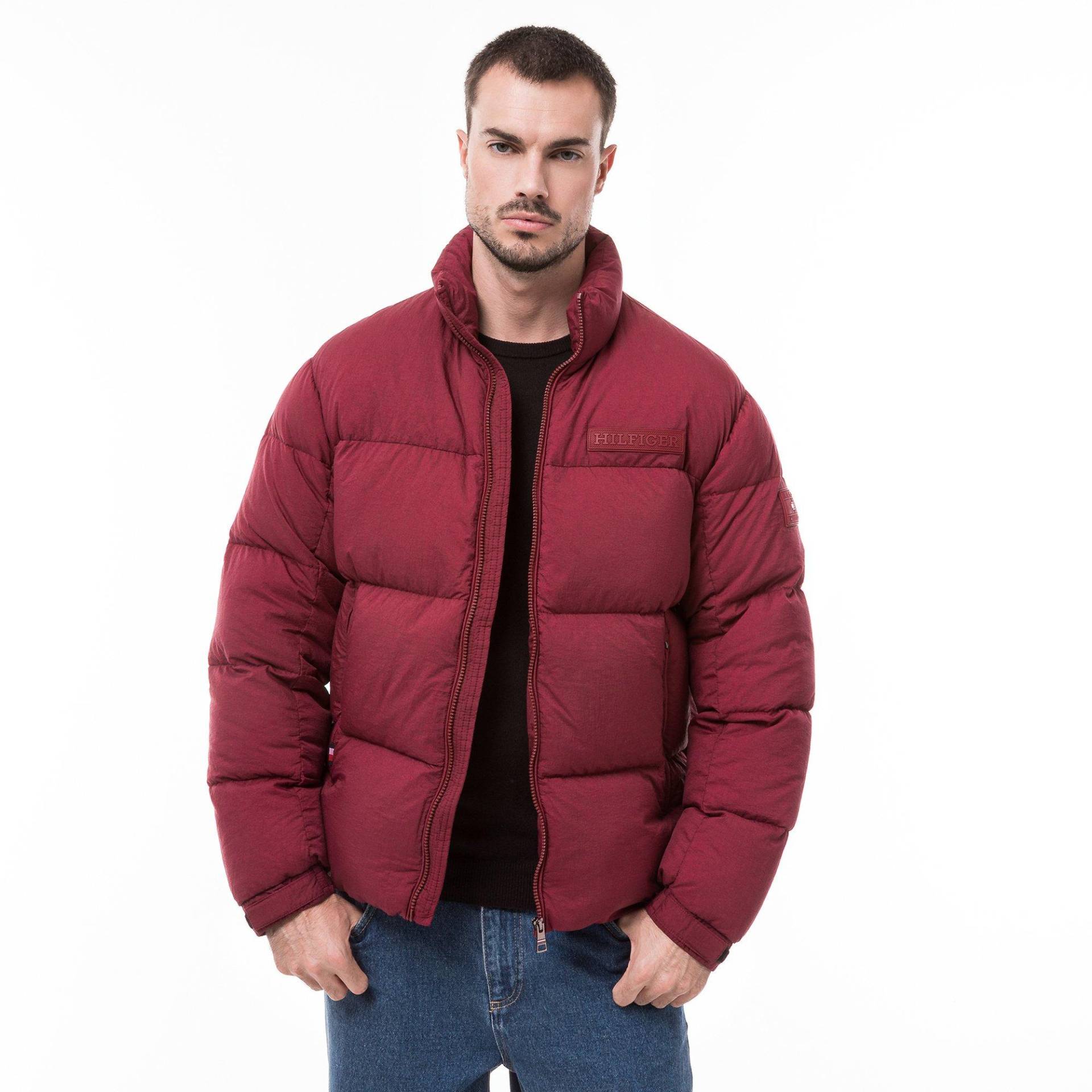 Daunenjacke Mit Kapuze Herren Rot L von TOMMY HILFIGER