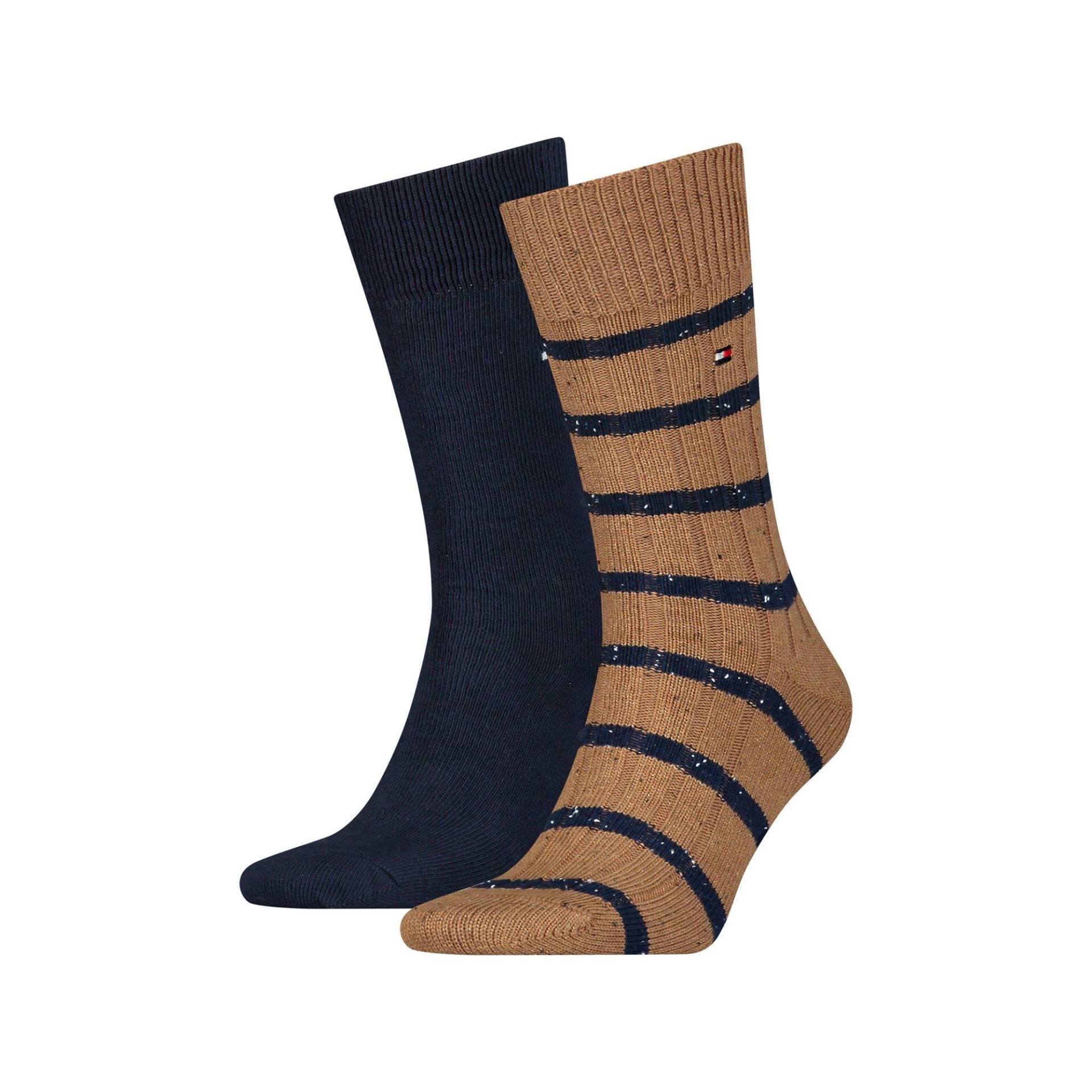 Duopack, Wadenlange Socken Herren Khaki 39-42 von TOMMY HILFIGER