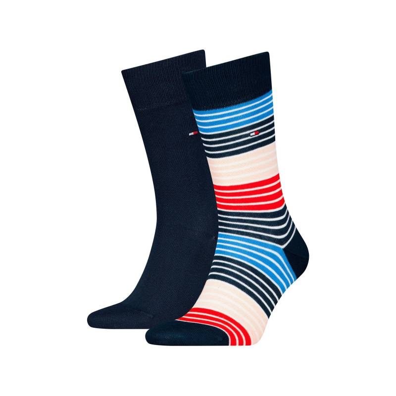 Duopack, Wadenlange Socken Herren Marine 39-42 von TOMMY HILFIGER