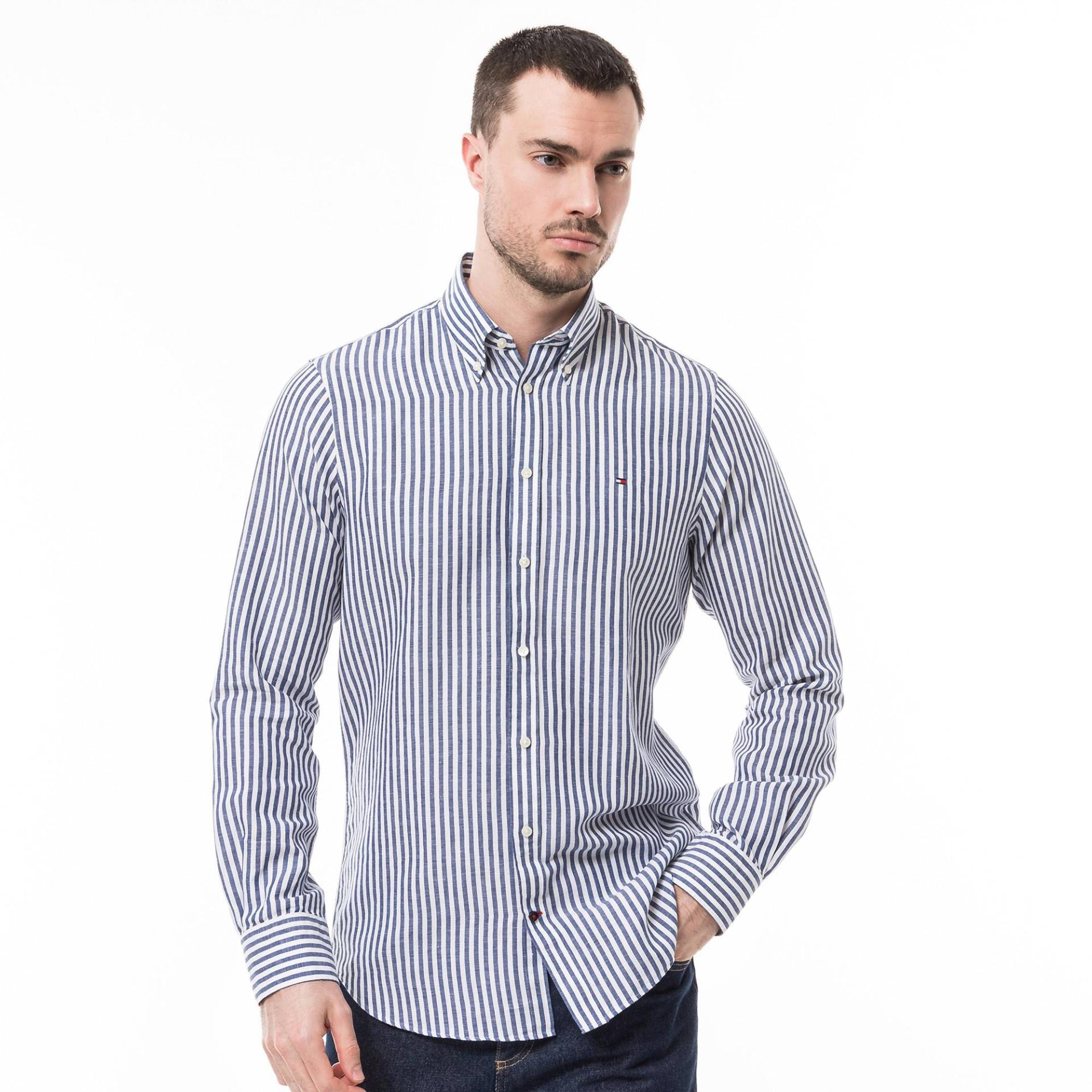 Hemd, Langarm Herren Blau 40 von TOMMY HILFIGER