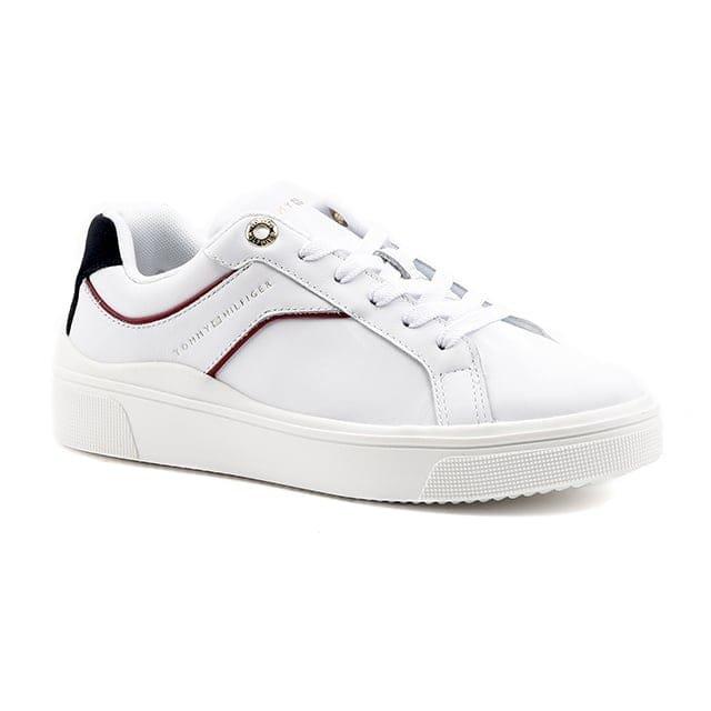 Feminine Court Sneaker-40 Damen Weiss 40 von TOMMY HILFIGER