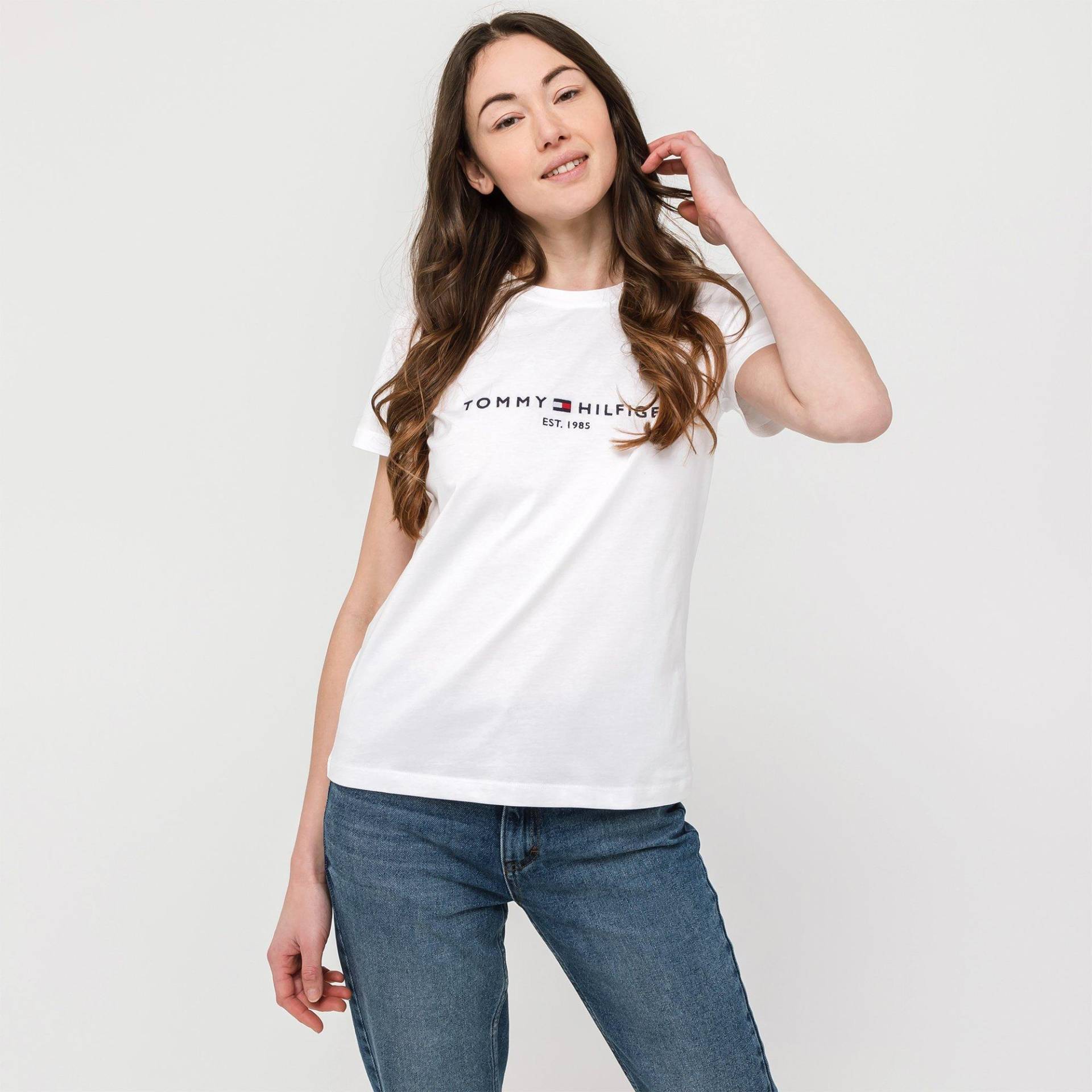 T-shirt, Kurzarm Damen Weiss L von TOMMY HILFIGER