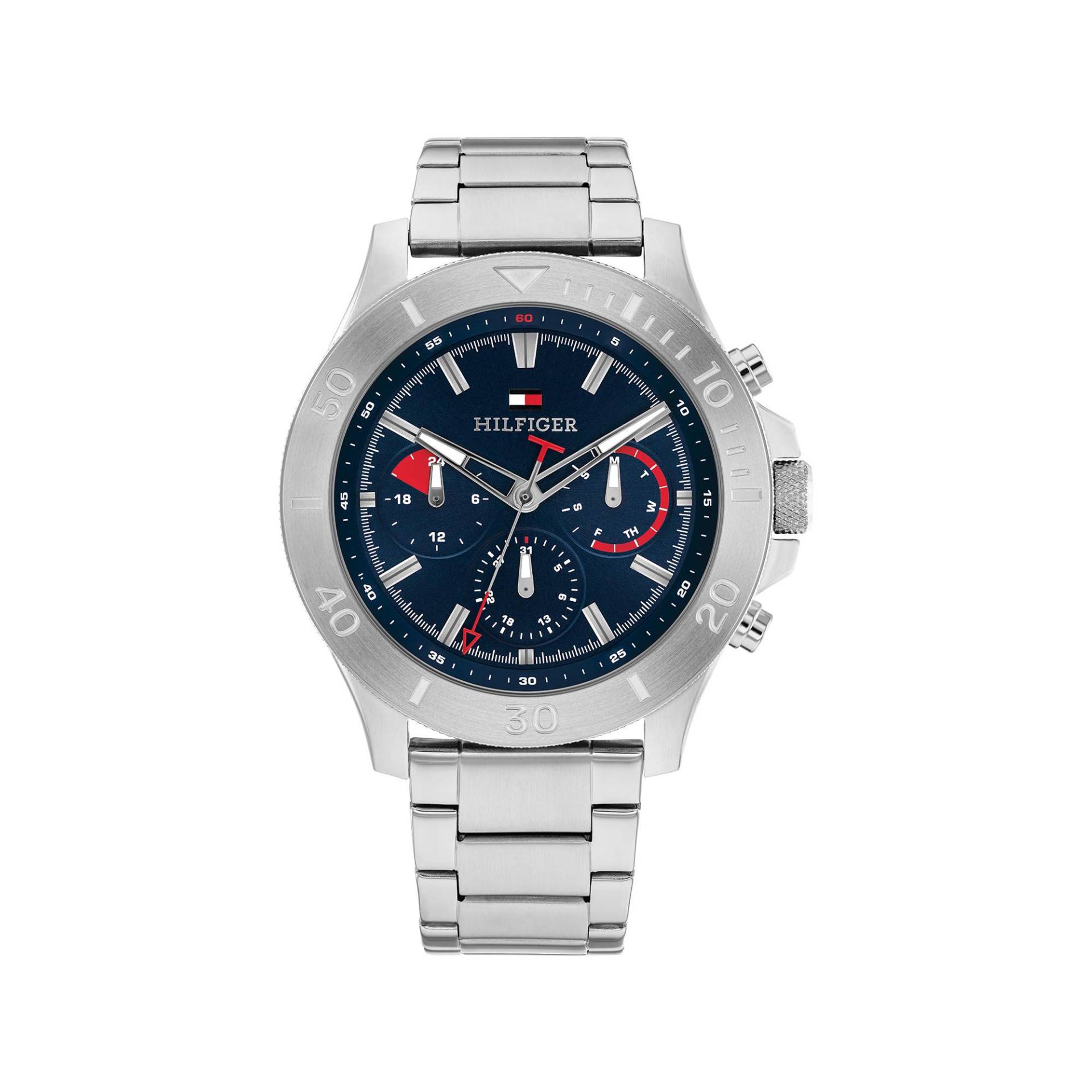 Multifunktionsuhr Herren Silber 46mm von TOMMY HILFIGER