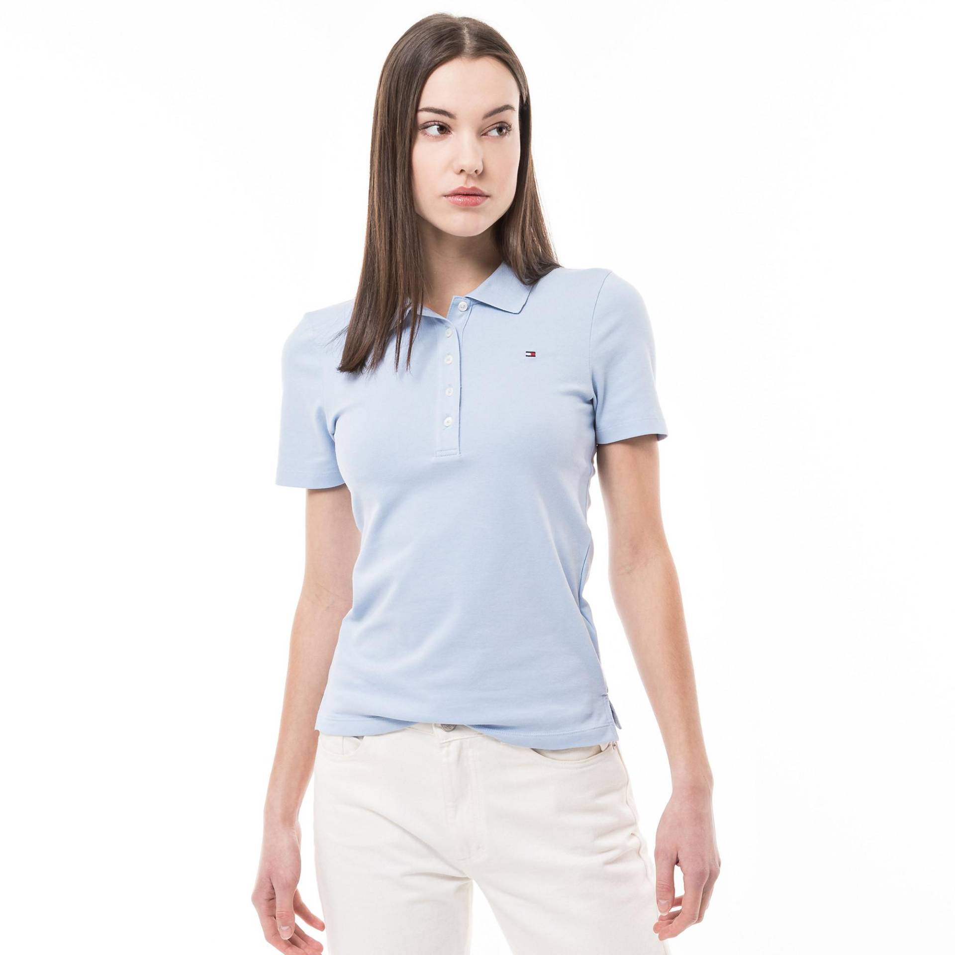 Poloshirt, Kurzarm Damen Blau M von TOMMY HILFIGER