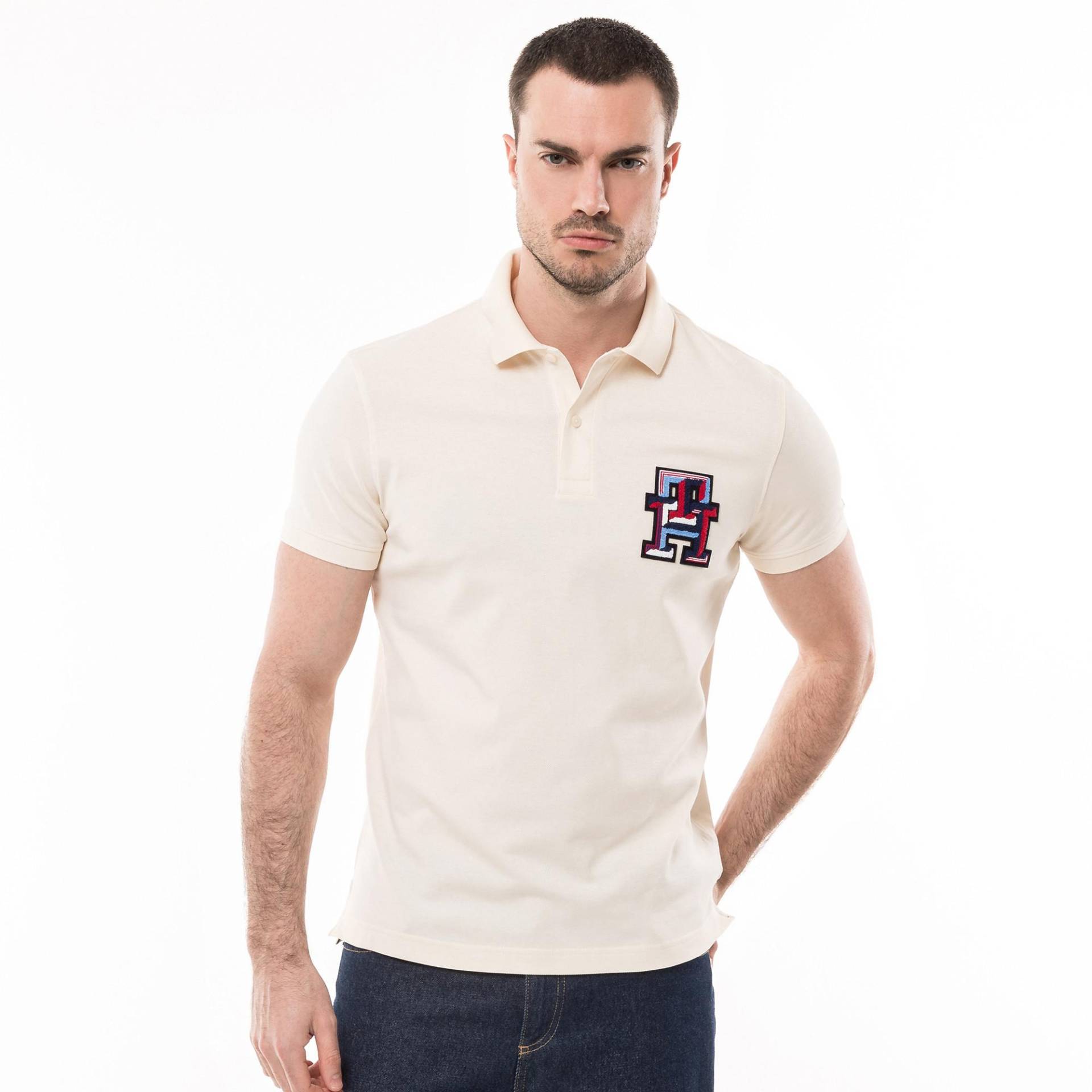 Poloshirt, Kurzarm Herren Beige XL von TOMMY HILFIGER