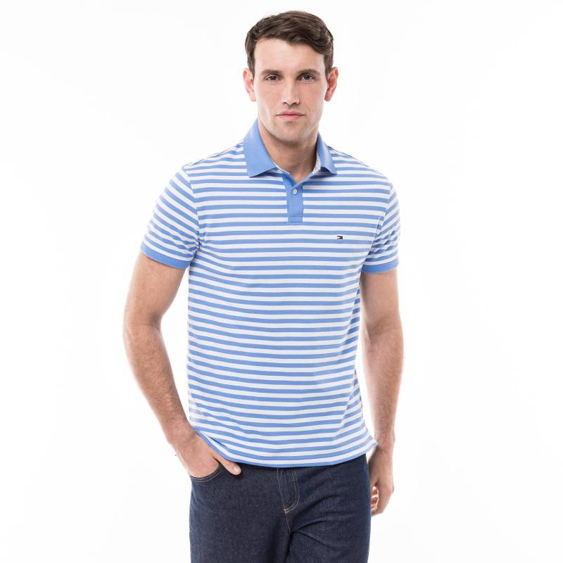 Poloshirt, Kurzarm Herren Blau L von TOMMY HILFIGER