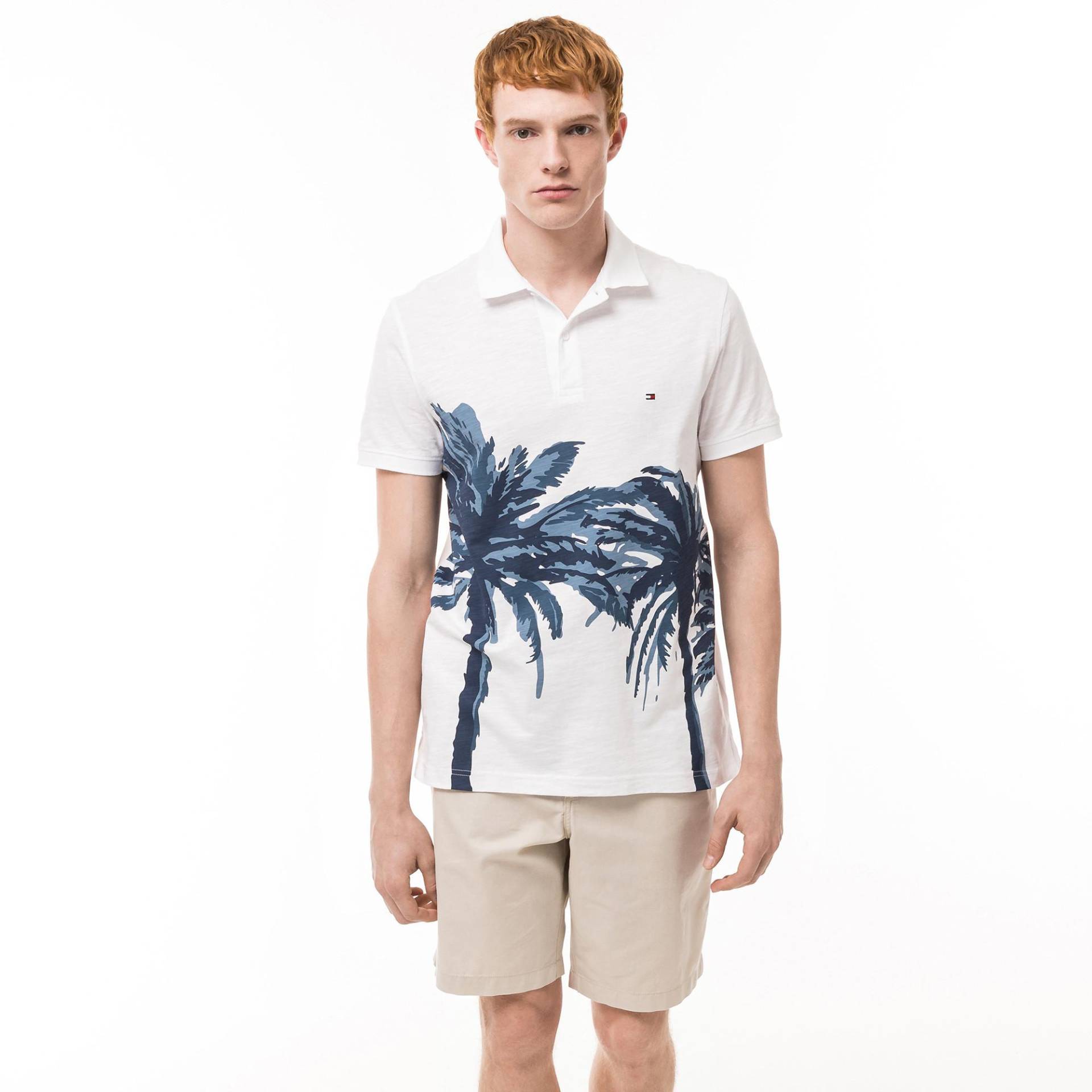 Poloshirt, Kurzarm Herren Weiss L von TOMMY HILFIGER