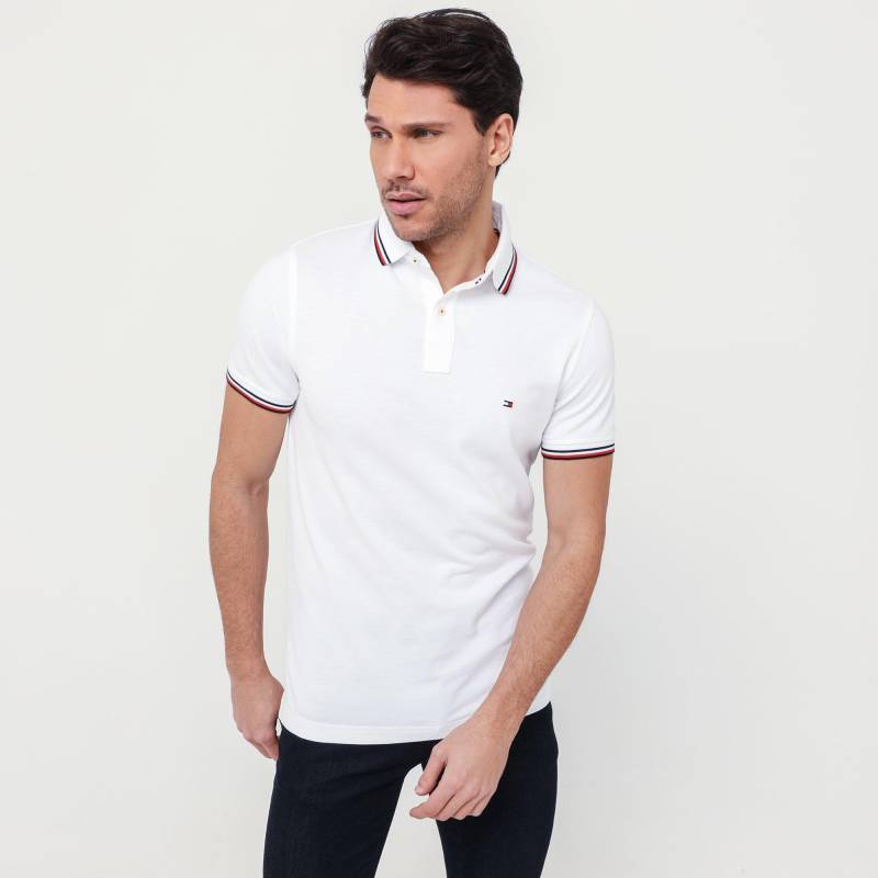 Poloshirt, Kurzarm Herren Weiss S von TOMMY HILFIGER