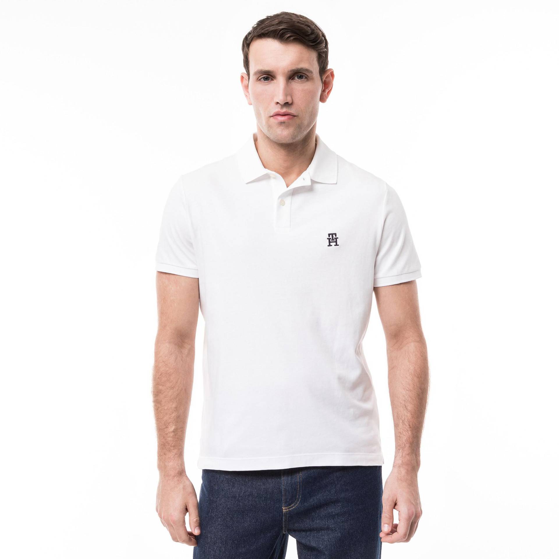 Poloshirt, Kurzarm Herren Weiss XL von TOMMY HILFIGER