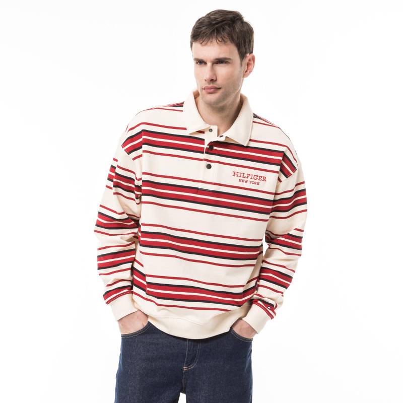 Poloshirt, Langarm Herren Beige L von TOMMY HILFIGER