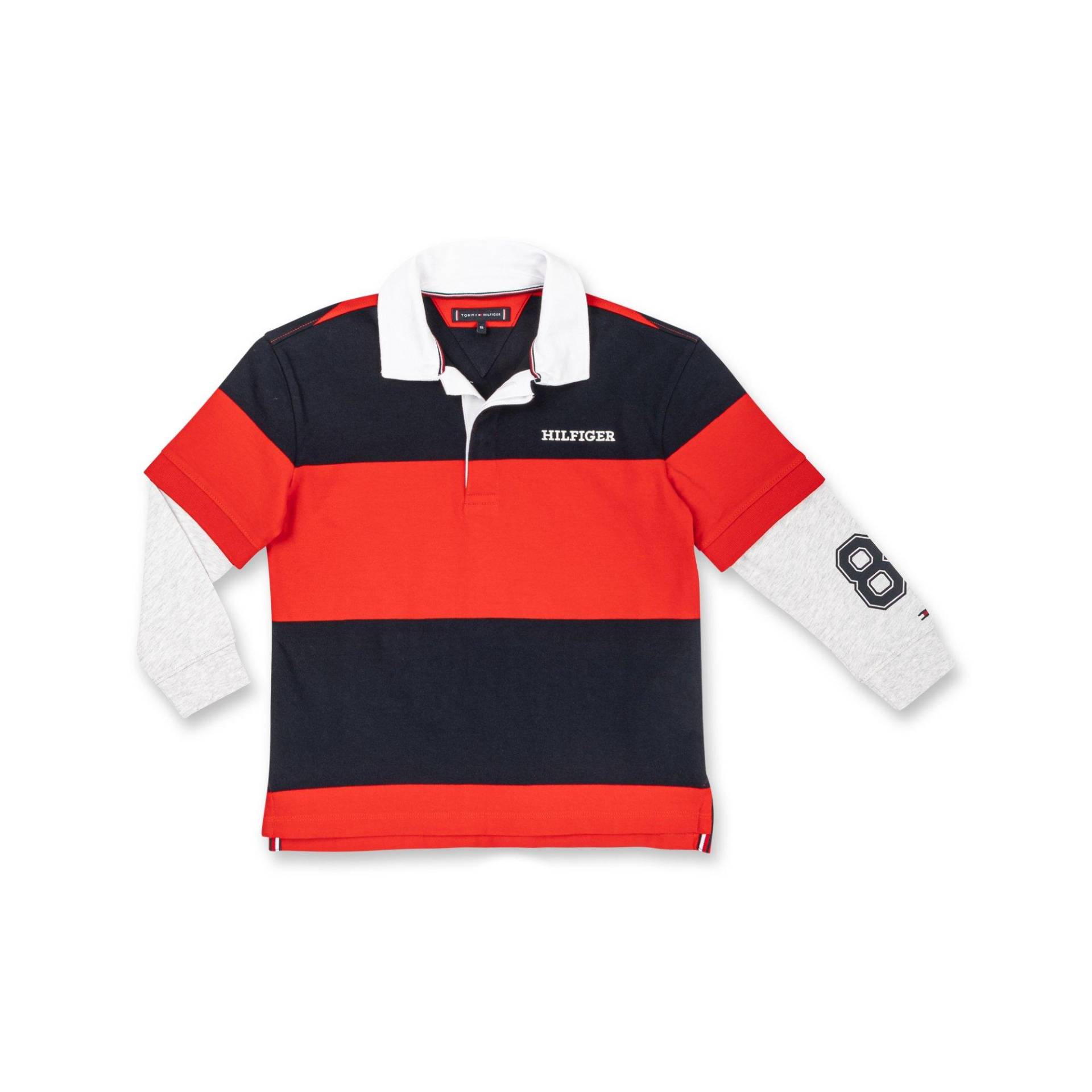 Poloshirt, Langarm Jungen Rot 5A von TOMMY HILFIGER