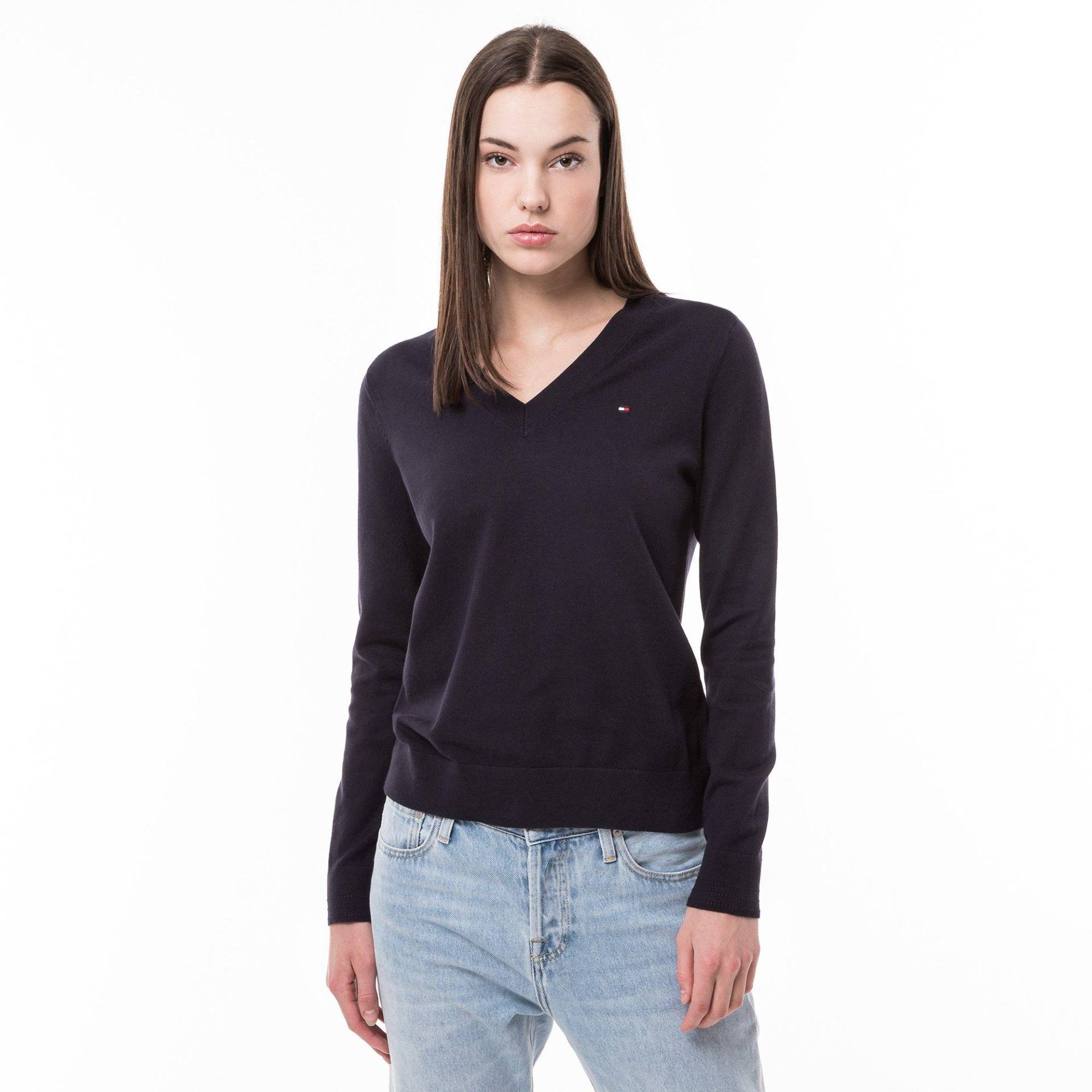 Pullover, V-neck Damen Marine S von TOMMY HILFIGER