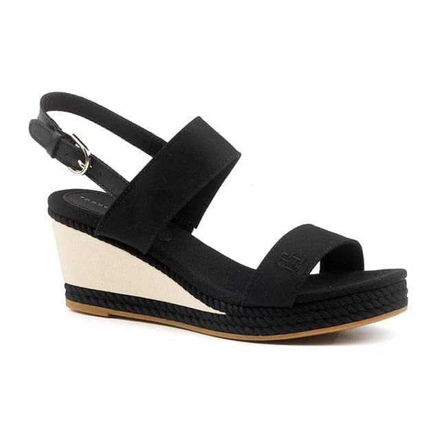 Rope Webbing Mid Wedge-40 Damen Schwarz 40 von TOMMY HILFIGER