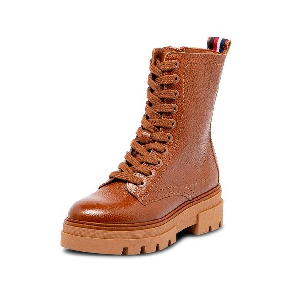 Schnürstiefelette Damen Cognac 39 von TOMMY HILFIGER