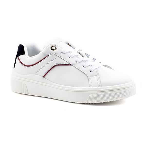 Feminine Court Sneaker-41 Damen Weiss 41 von TOMMY HILFIGER