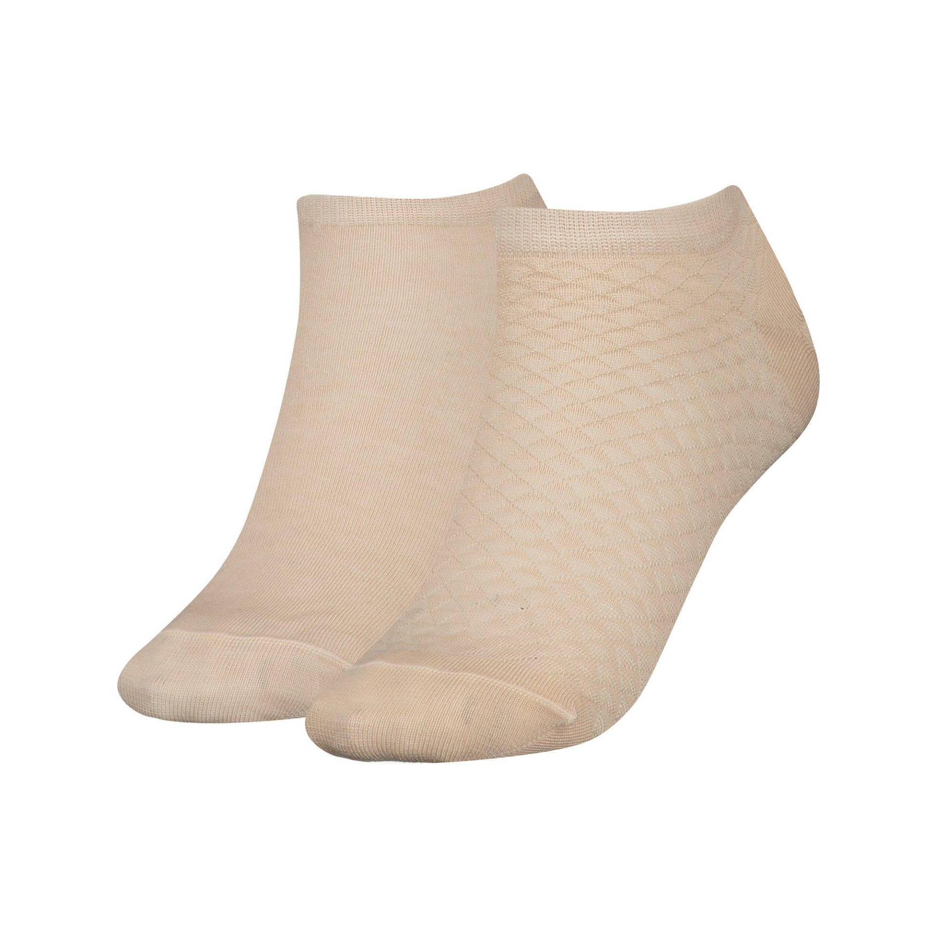 Duopack, Sneaker Socken Damen Beige 35-38 von TOMMY HILFIGER