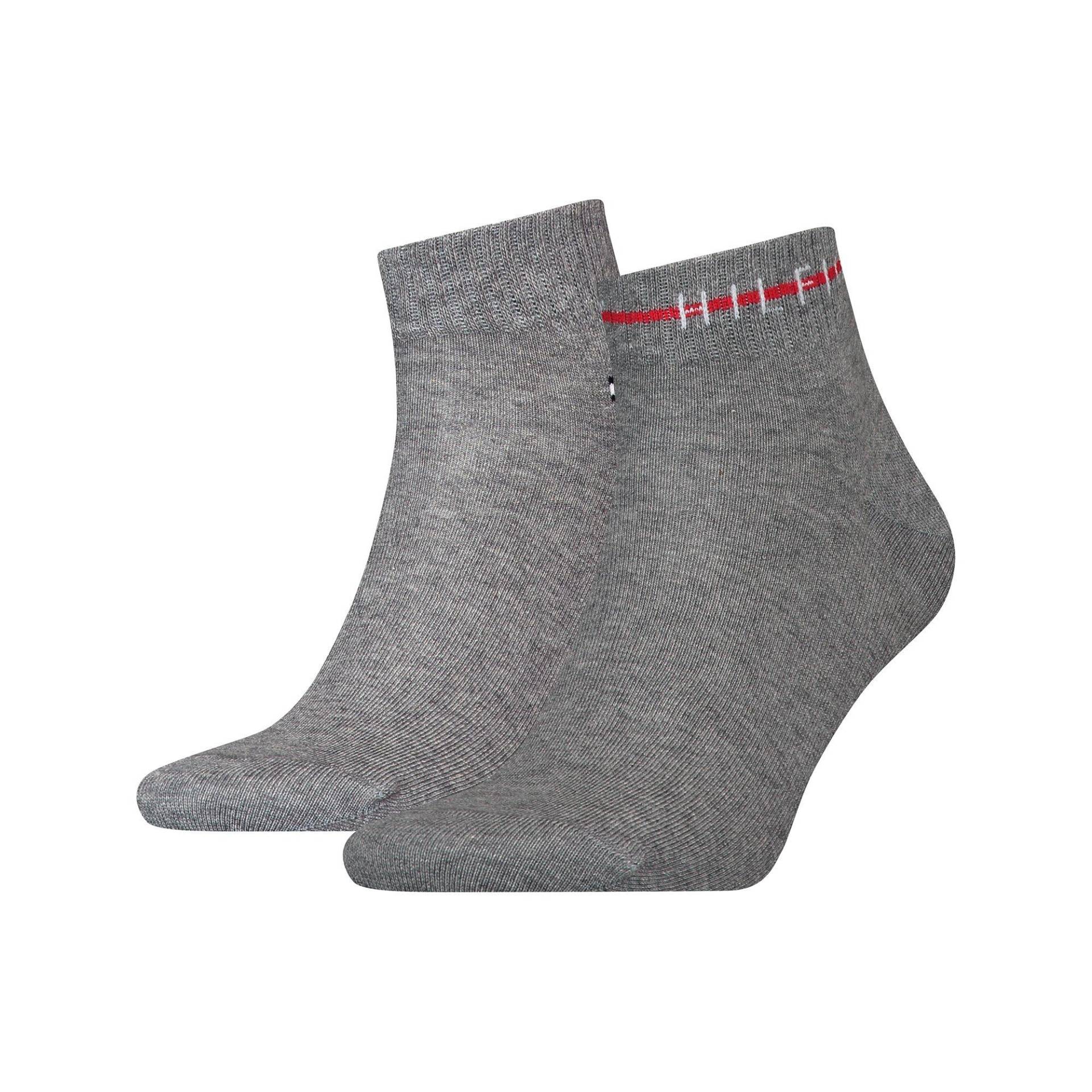 Duopack, Sneaker Socken Herren Grau Melange 39-42 von TOMMY HILFIGER