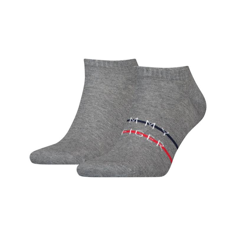 Duopack, Sneaker Socken Herren Grau Melange 39-42 von TOMMY HILFIGER