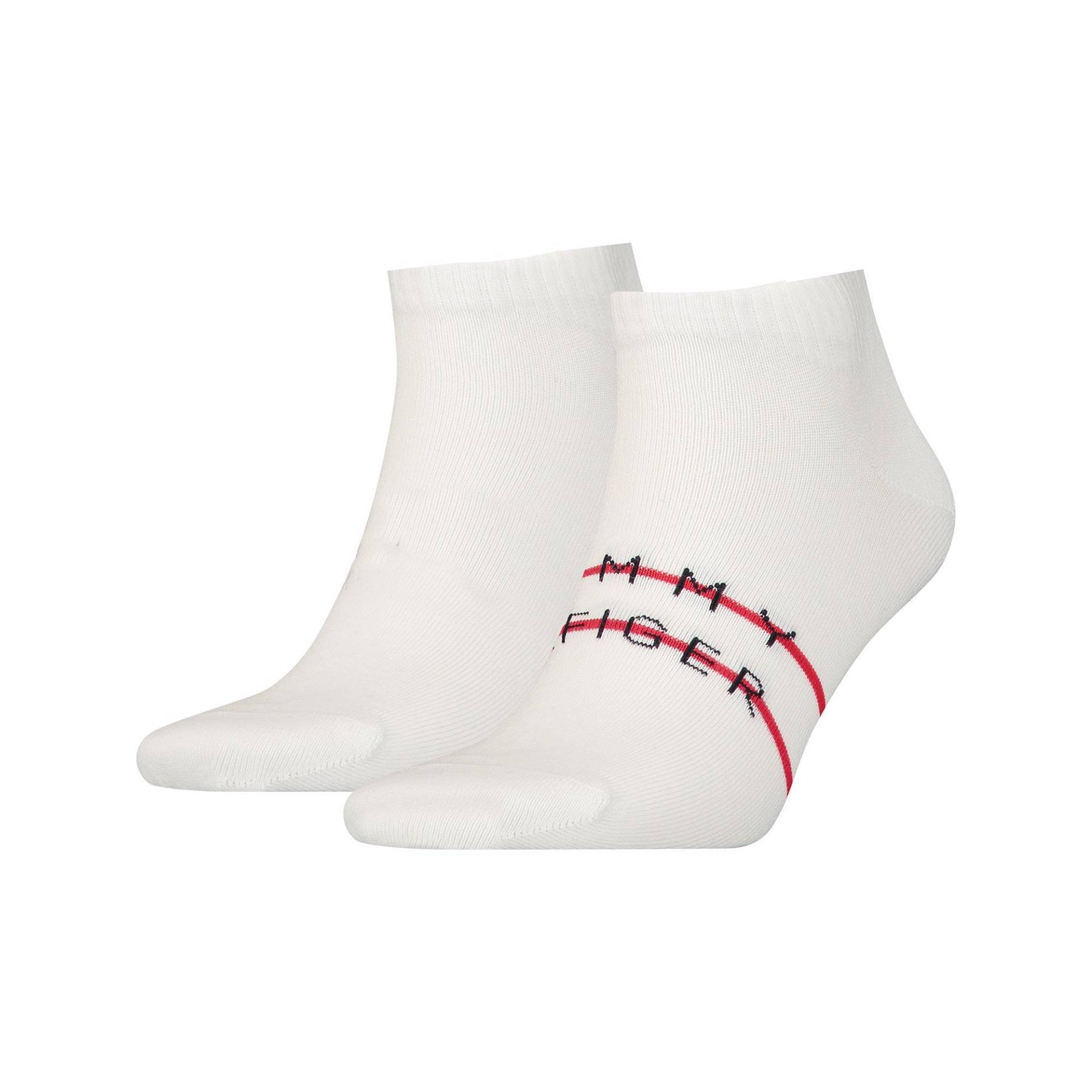 Duopack, Sneaker Socken Herren Weiss 39-42 von TOMMY HILFIGER