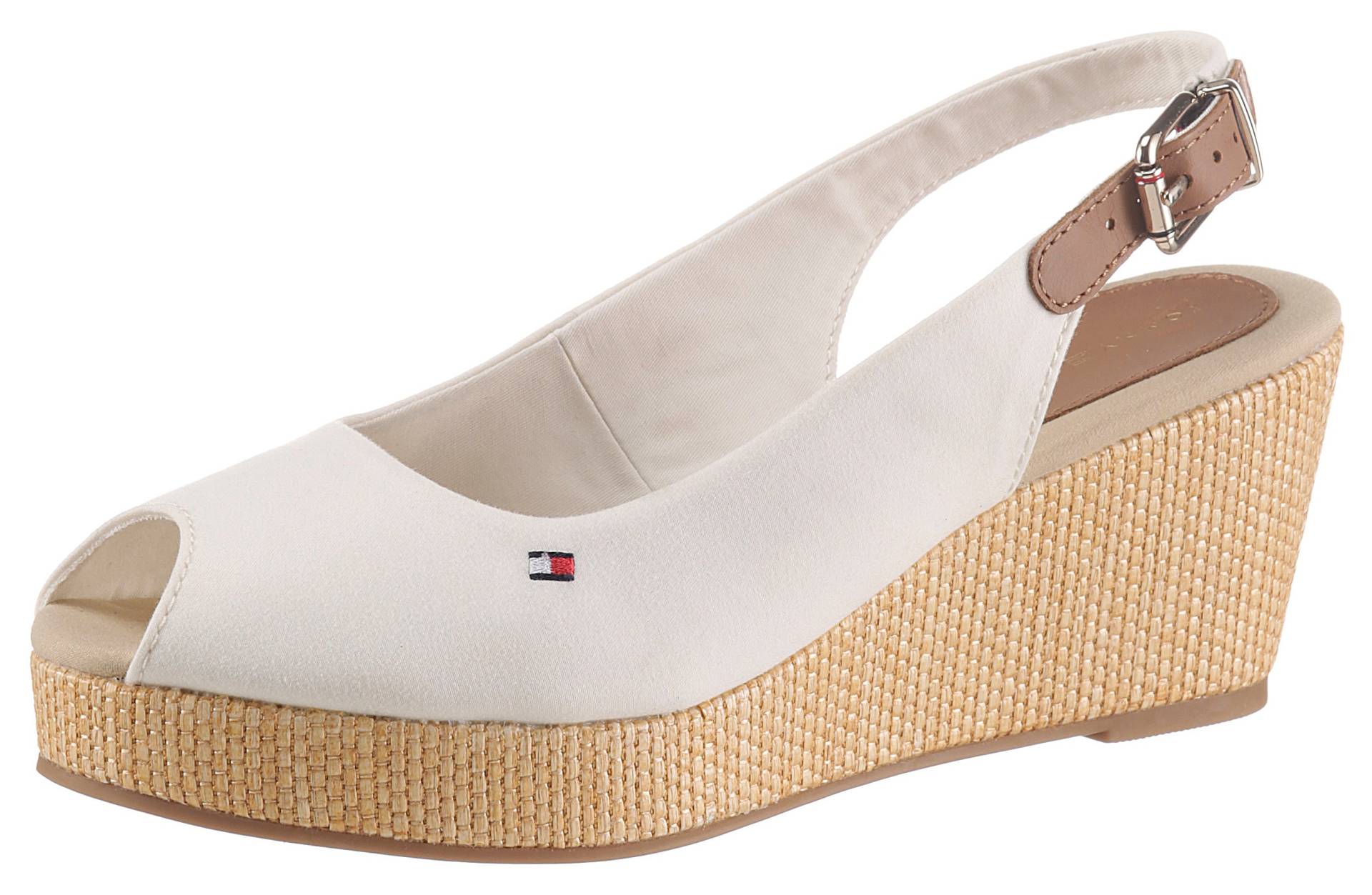Tommy Hilfiger Sandalette »ICONIC ELBA SLING BACK WEDGE«, Sommerschuh, Sandale, Keilabsatz, mit Jutebesatz Tommy Hilfiger Sandalette »ICONIC ELBA SLING BACK WEDGE«, Sommerschuh, Sandale, Keilabsatz, mit Jutebesatz von TOMMY HILFIGER