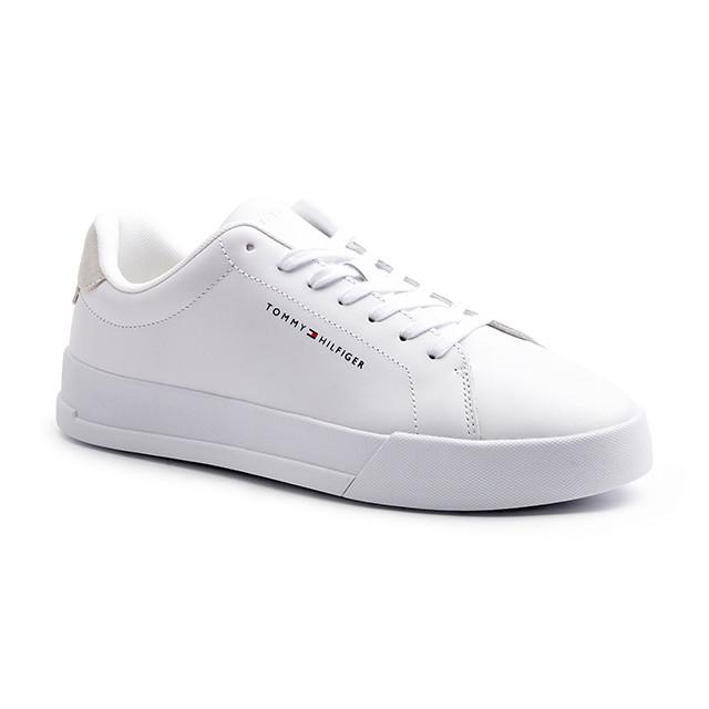 Th Court Leather Herren Weiss 42 von TOMMY HILFIGER