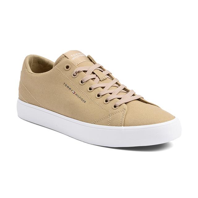 Th Hi Vulc Low Canvas Herren Beige 41 von TOMMY HILFIGER