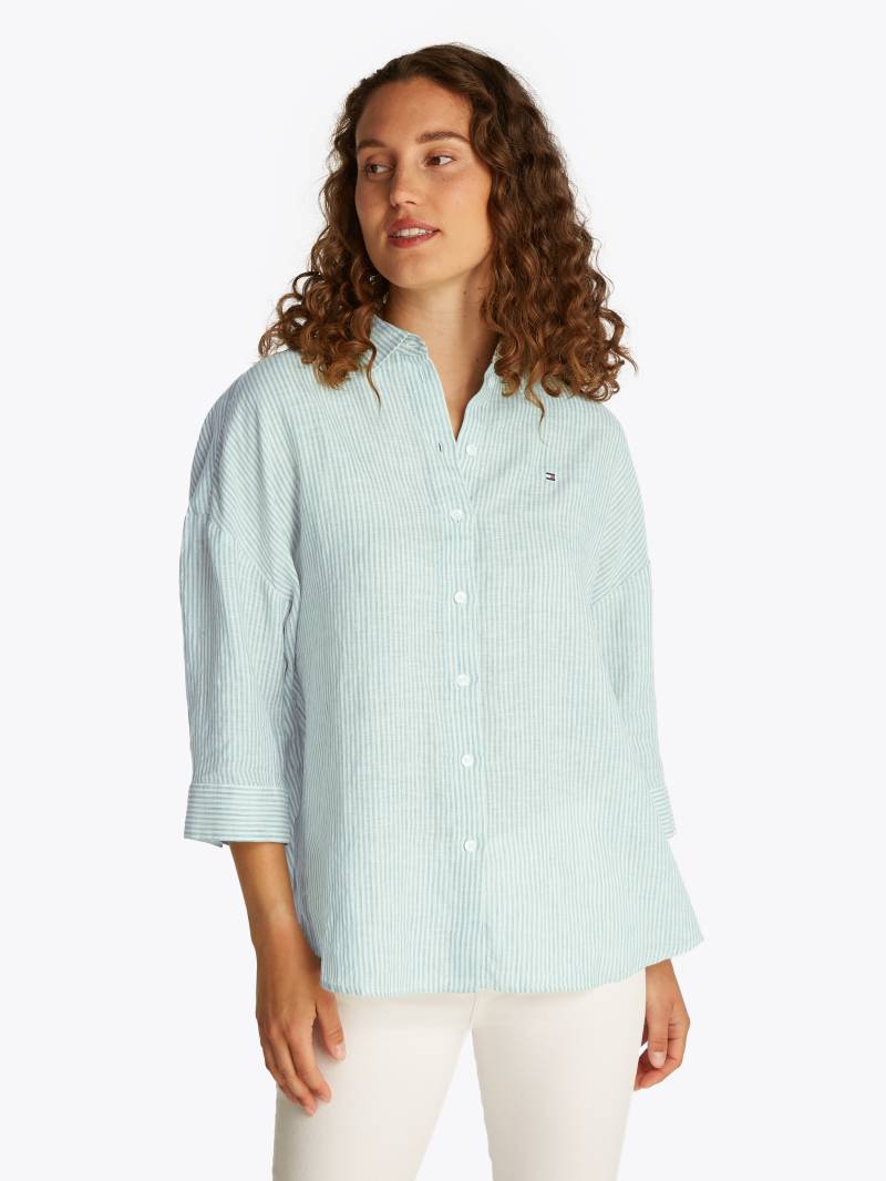 Tommy Hilfiger 3/4-Arm-Shirt »ESS LINEN LOOSE 3-4 SLEEVE SHIRT«, mit 3/4-Ärmel, Logostickerei,kühlendes Premium Leinen von TOMMY HILFIGER