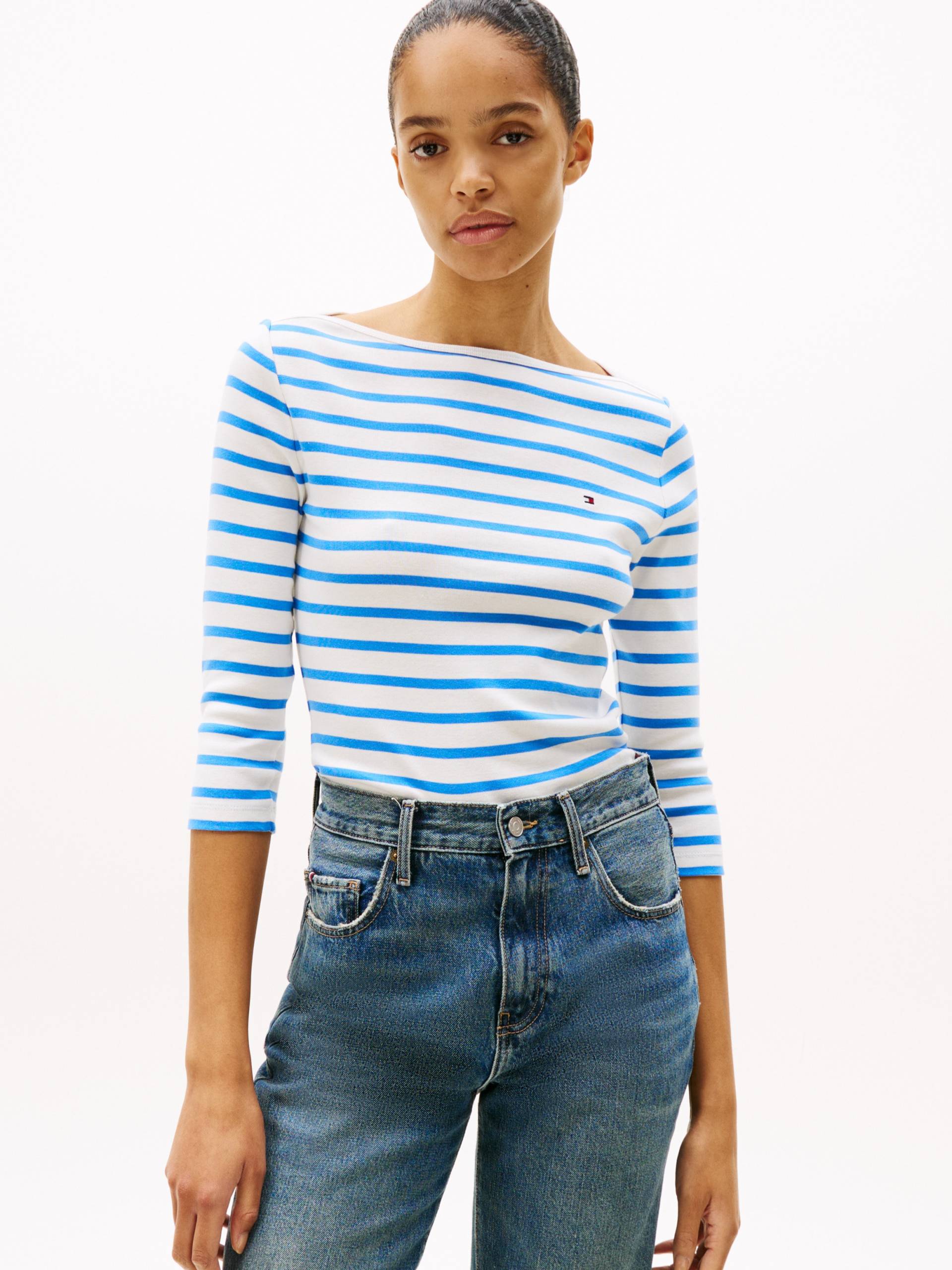 Tommy Hilfiger 3/4-Arm-Shirt »NEW CODY SLIM BOAT-NK 3/4SLV«, mit Logostickerei Tommy Hilfiger 3/4-Arm-Shirt »NEW CODY SLIM BOAT-NK 3/4SLV«, mit Logostickerei von TOMMY HILFIGER
