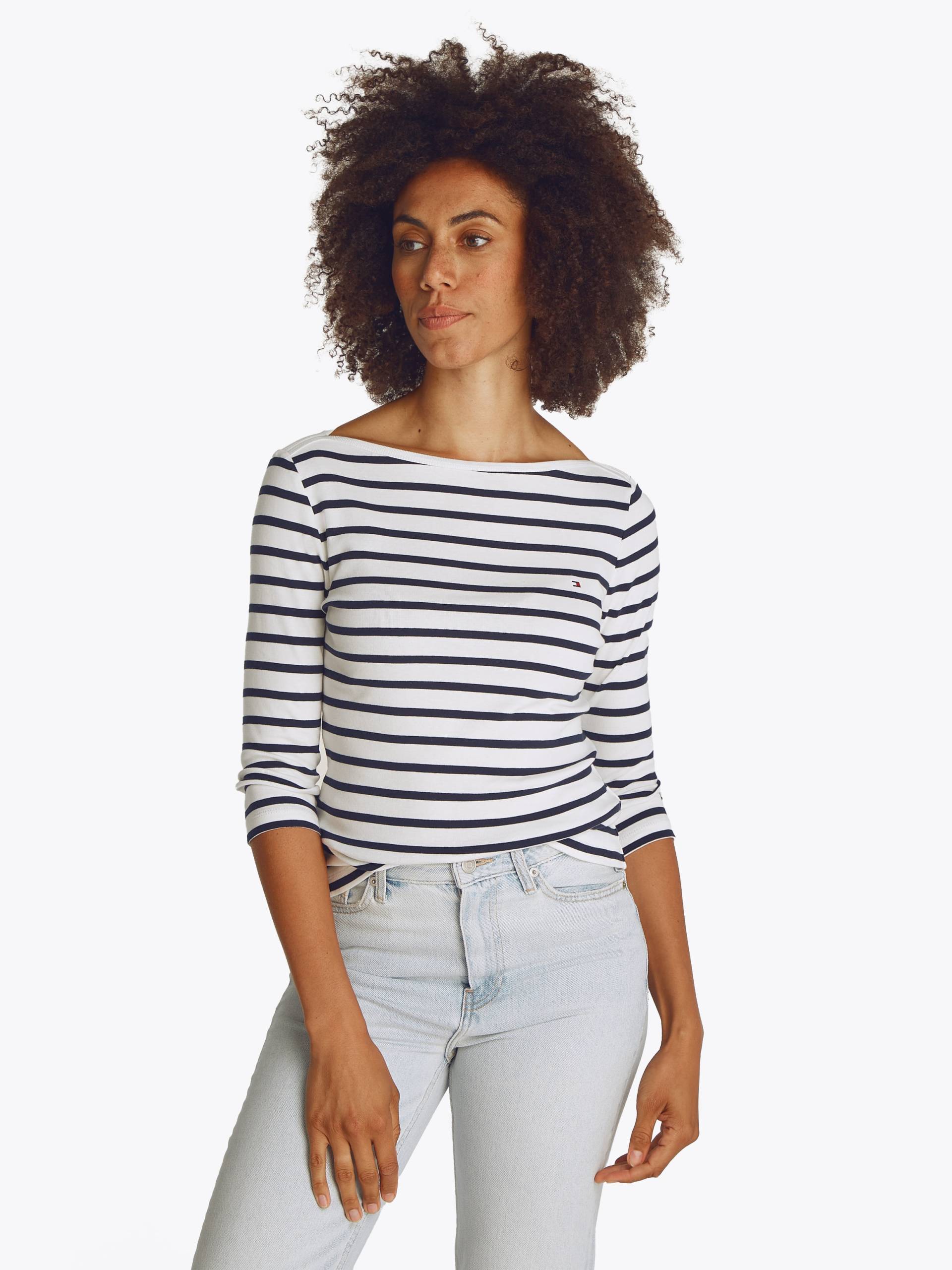 Tommy Hilfiger 3/4-Arm-Shirt »NEW CODY SLIM BOAT-NK 3/4SLV«, mit Logostickerei von TOMMY HILFIGER