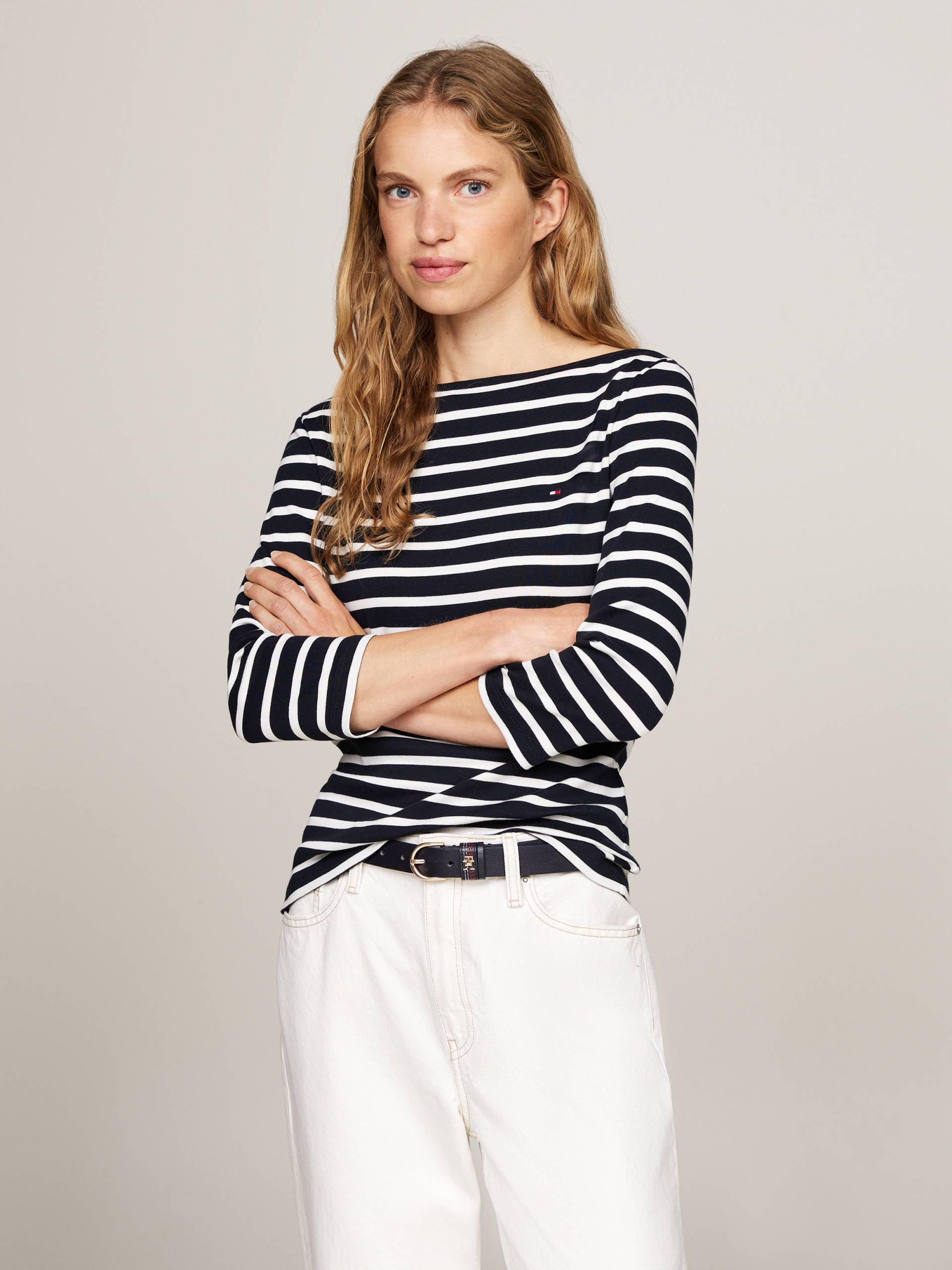 Tommy Hilfiger 3/4-Arm-Shirt »NEW CODY SLIM BOAT-NK 3/4SLV«, mit Logostickerei Tommy Hilfiger 3/4-Arm-Shirt »NEW CODY SLIM BOAT-NK 3/4SLV«, mit Logostickerei von TOMMY HILFIGER