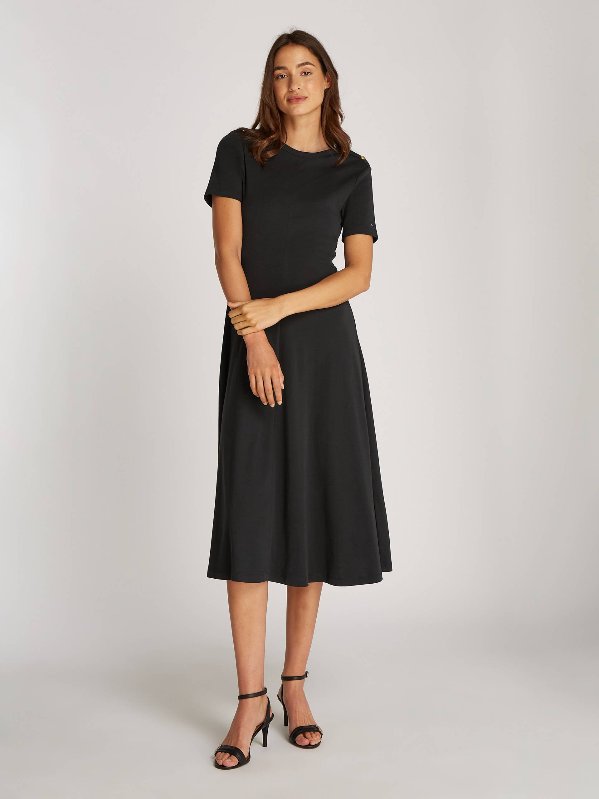 Tommy Hilfiger A-Linien-Kleid »GOLD BTN DRESS«, mit goldfarbenen Knöpfen, in Midi-Länge Tommy Hilfiger A-Linien-Kleid »GOLD BTN DRESS«, mit goldfarbenen Knöpfen, in Midi-Länge von TOMMY HILFIGER