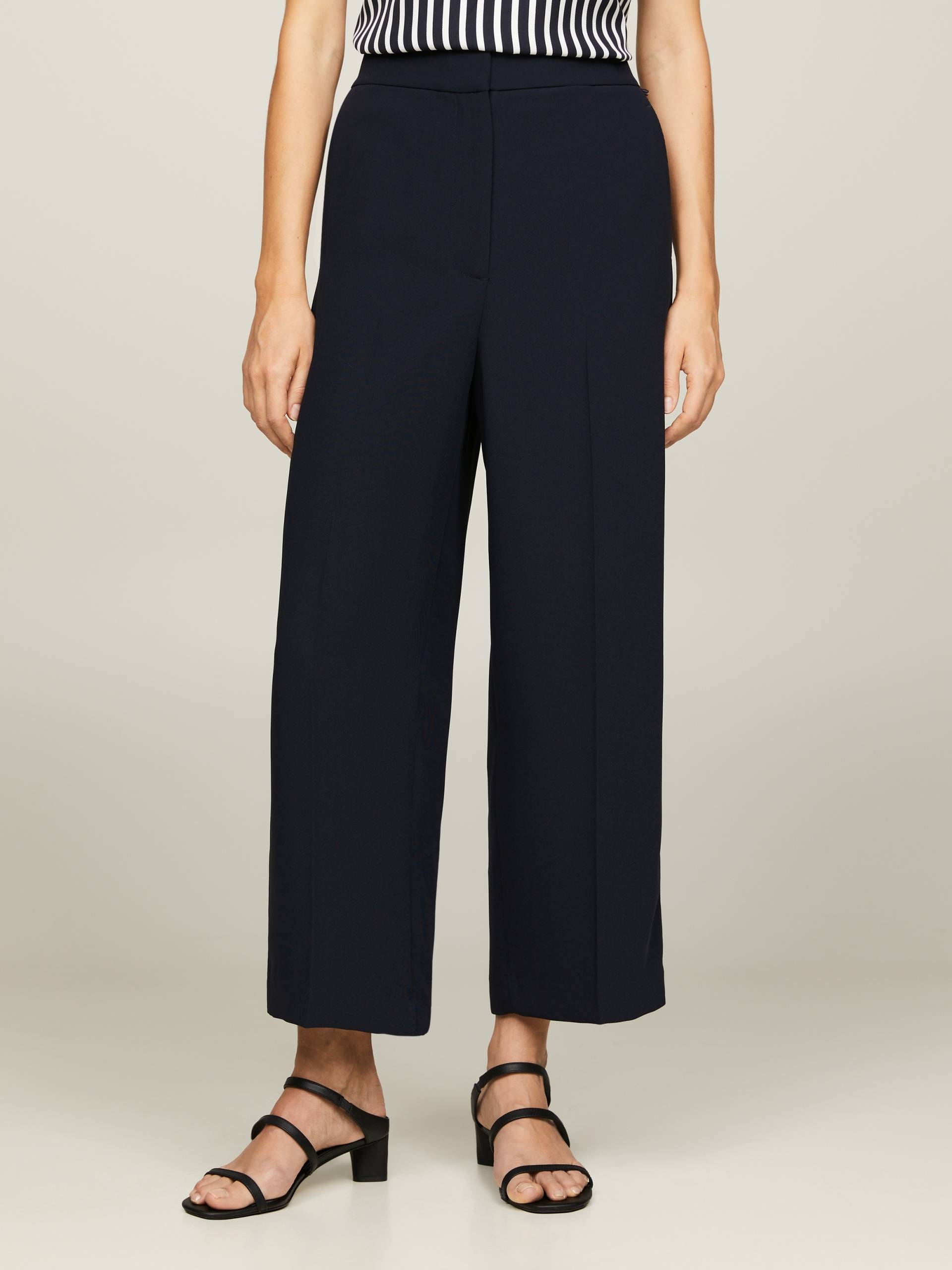 Tommy Hilfiger Bügelfaltenhose »FLUID TWILL WIDE LEG CROP« von TOMMY HILFIGER