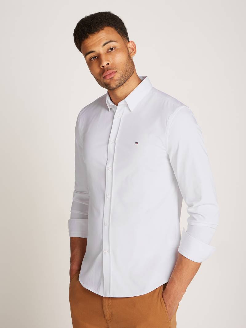 Tommy Hilfiger Businesshemd »PERFORMANCE KNIT SOLID SF SHIRT«, mit Logostickerei von TOMMY HILFIGER
