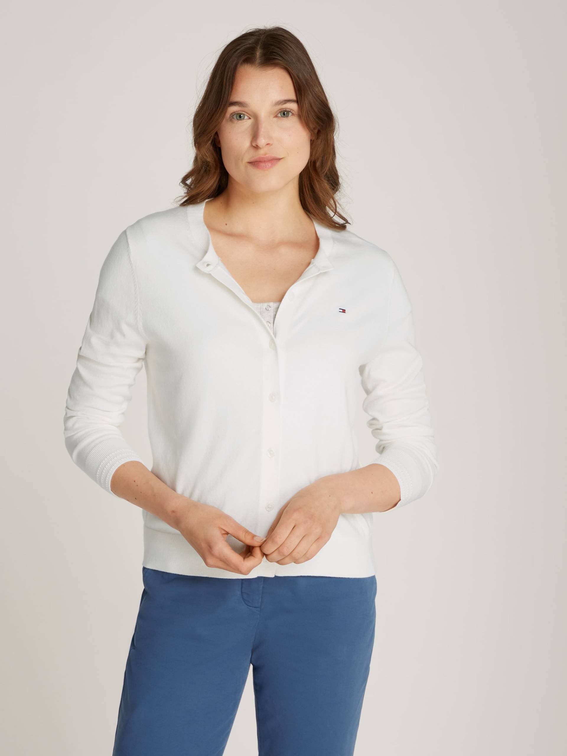 Tommy Hilfiger Cardigan »CO JERSEY STITCH CARDIGAN«, mit Logostickerei Tommy Hilfiger Cardigan »CO JERSEY STITCH CARDIGAN«, mit Logostickerei von TOMMY HILFIGER