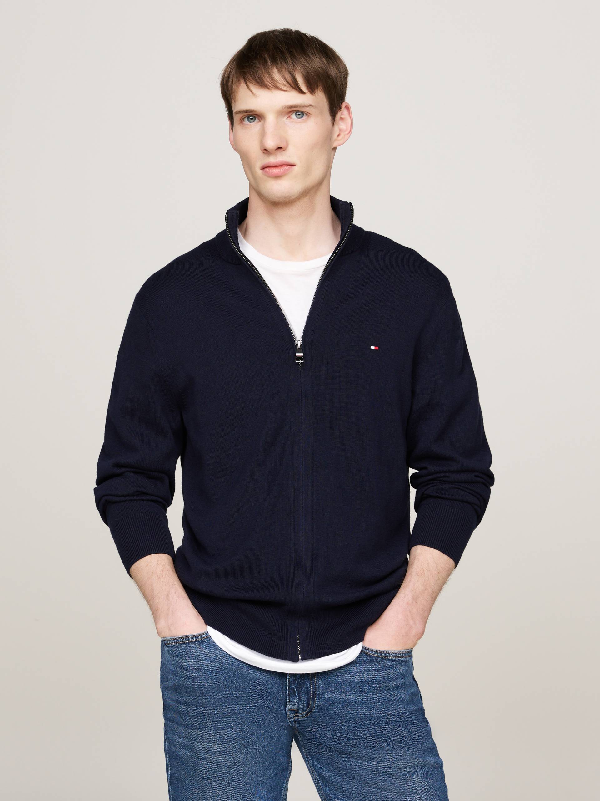 Tommy Hilfiger Cardigan »PIMA ORG CTN CASHMERE ZIP THRU« von TOMMY HILFIGER