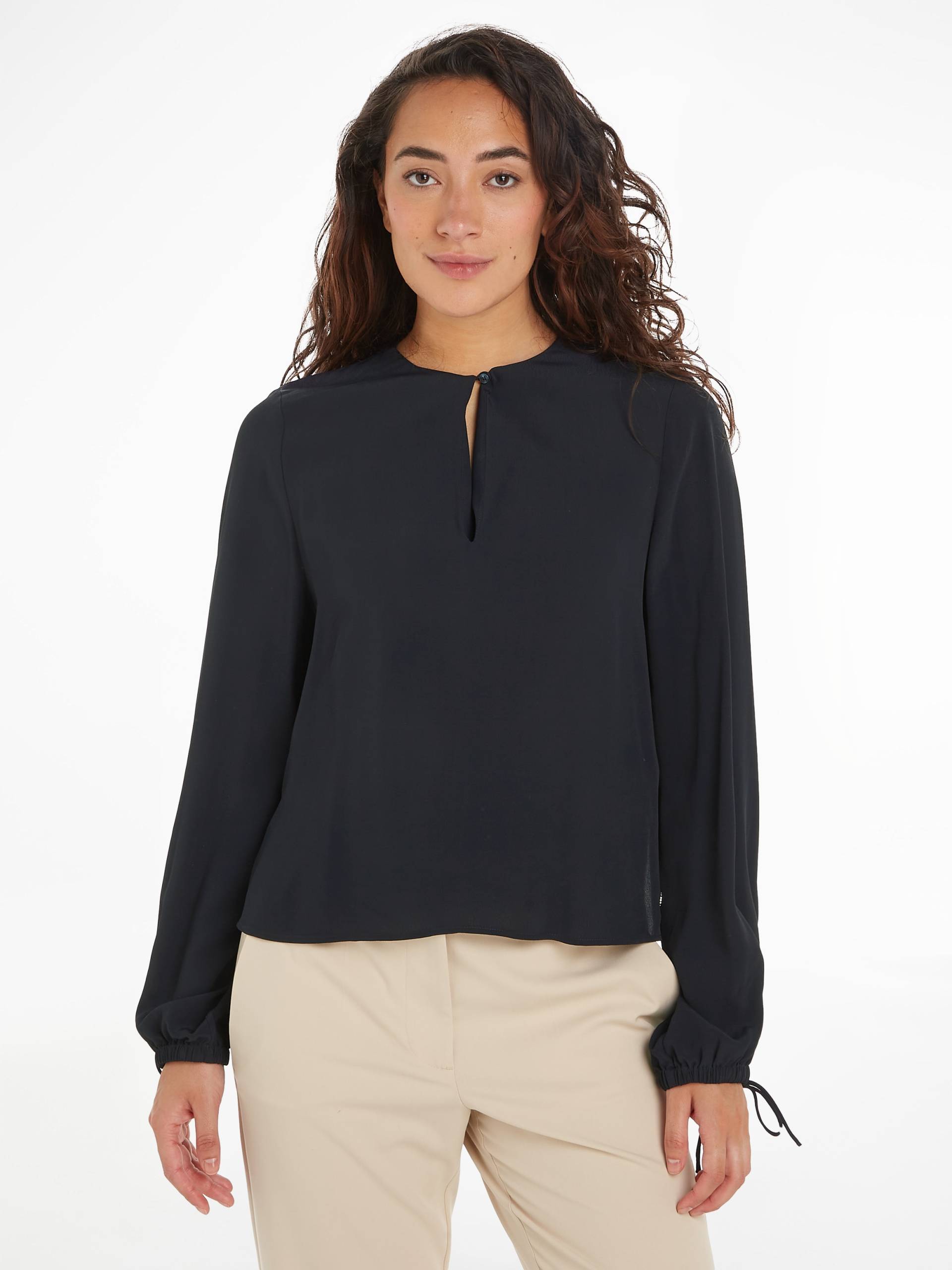 Tommy Hilfiger Crepebluse »VISCOSE CREPE SOLID VN BLOUSE« von TOMMY HILFIGER