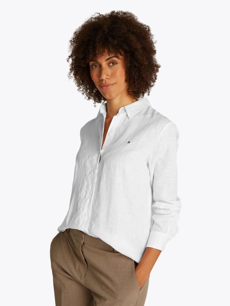 Tommy Hilfiger Hemdbluse »ESS LINEN RELAXED SHIRT«, mit Logostickerei,kühlendes Premium Leinen von TOMMY HILFIGER