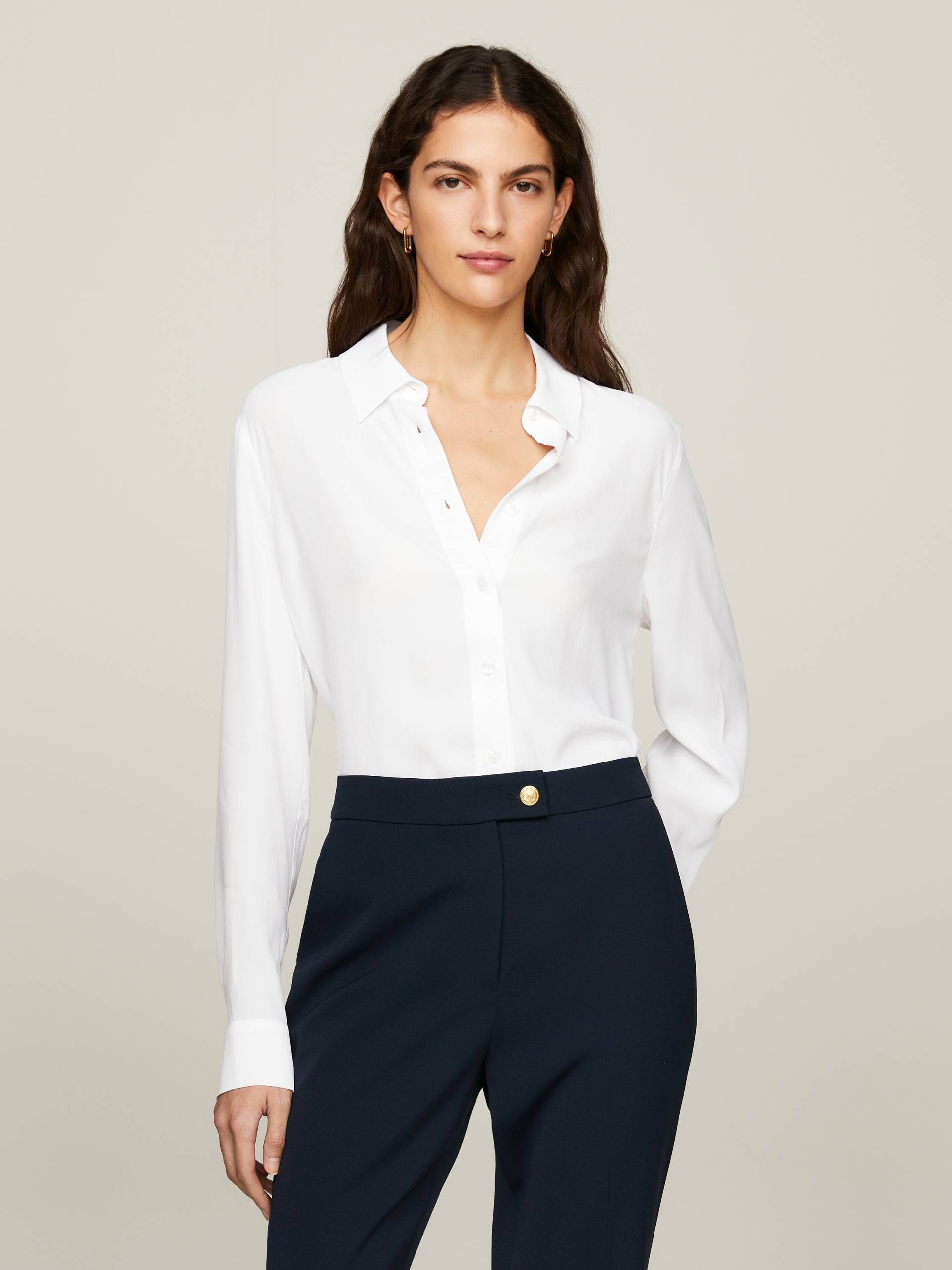 Tommy Hilfiger Hemdbluse »FLUID VIS CREPE REGULAR SHIRT LS« von TOMMY HILFIGER