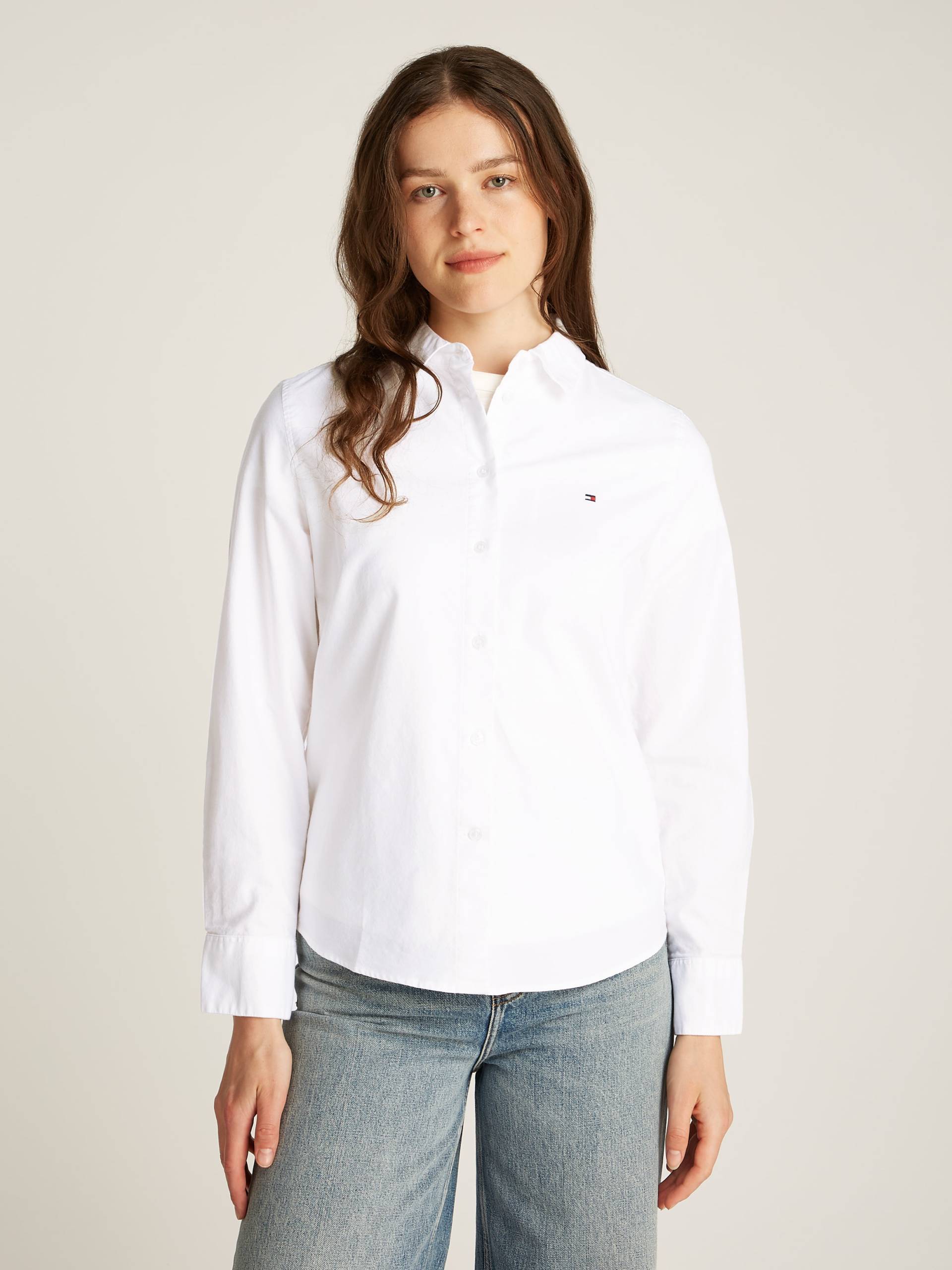 Tommy Hilfiger Hemdbluse »STRETCH OXFORD REGULAR SHIRT«, mit Logostickerei Tommy Hilfiger Hemdbluse »STRETCH OXFORD REGULAR SHIRT«, mit Logostickerei von TOMMY HILFIGER