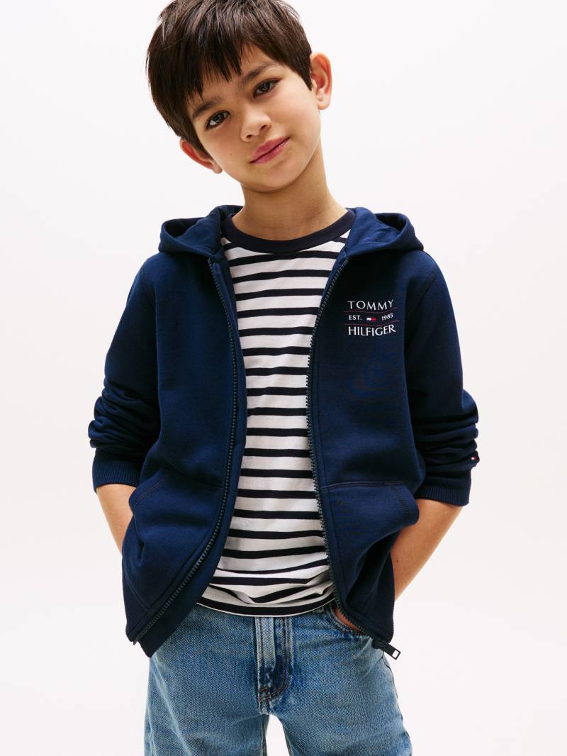 Tommy Hilfiger Kapuzensweatjacke »TOMMY FLAG HILFIGER ZIP HOODIE«, mit Kängurutasche, Logo von TOMMY HILFIGER
